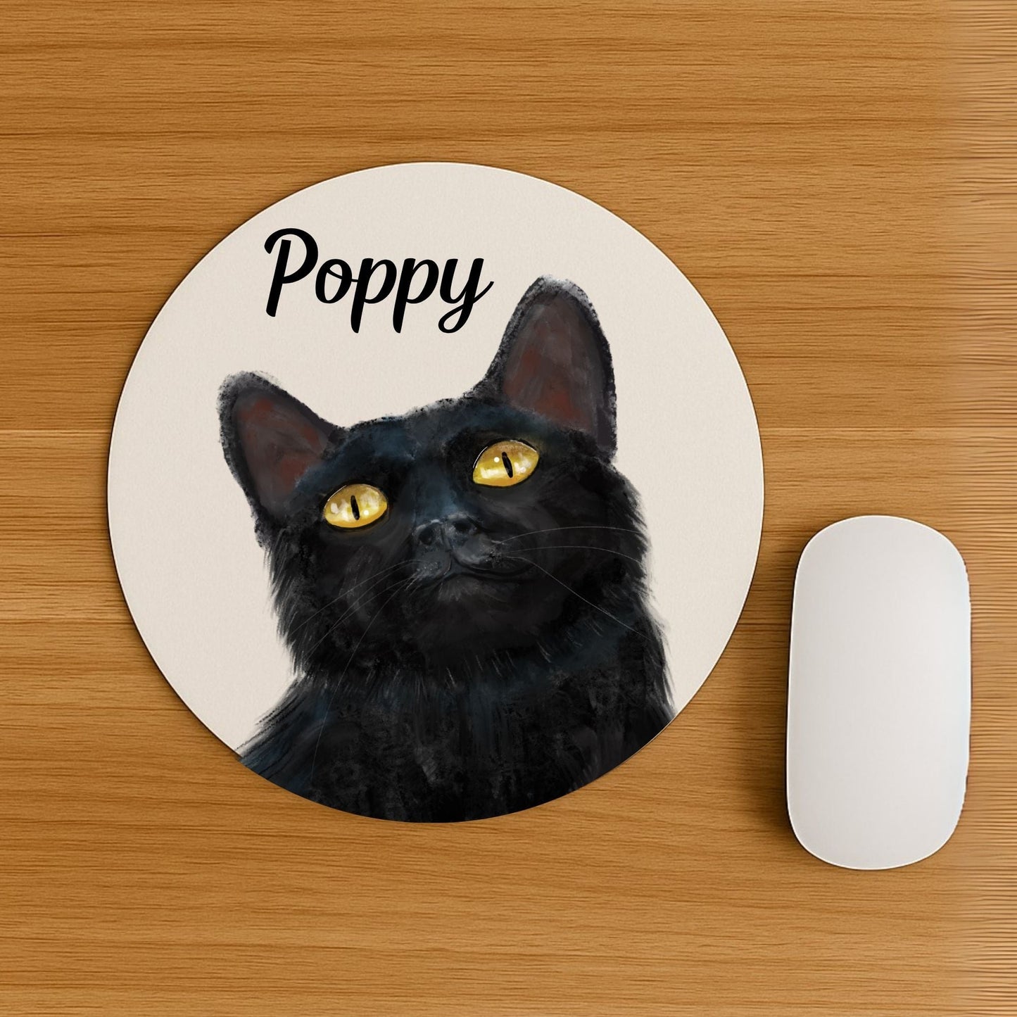 Black Cat Mousepad - MerikaArt