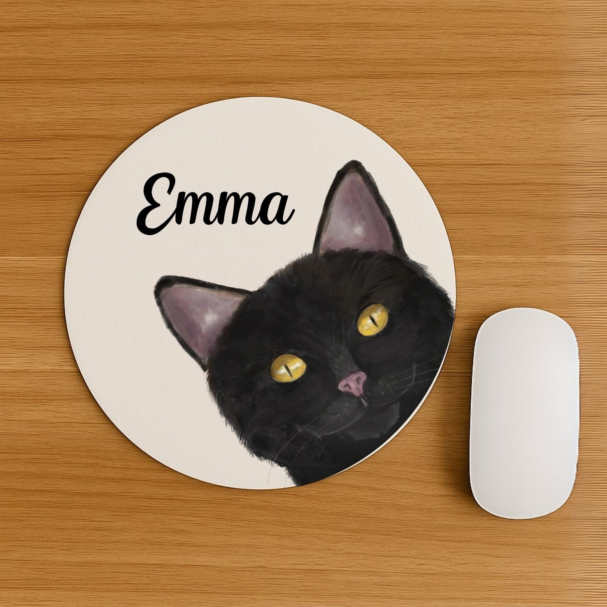 Black Cat Mousepad - MerikaArt