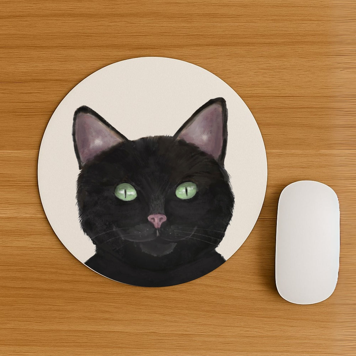 Black Cat Mousepad - MerikaArt