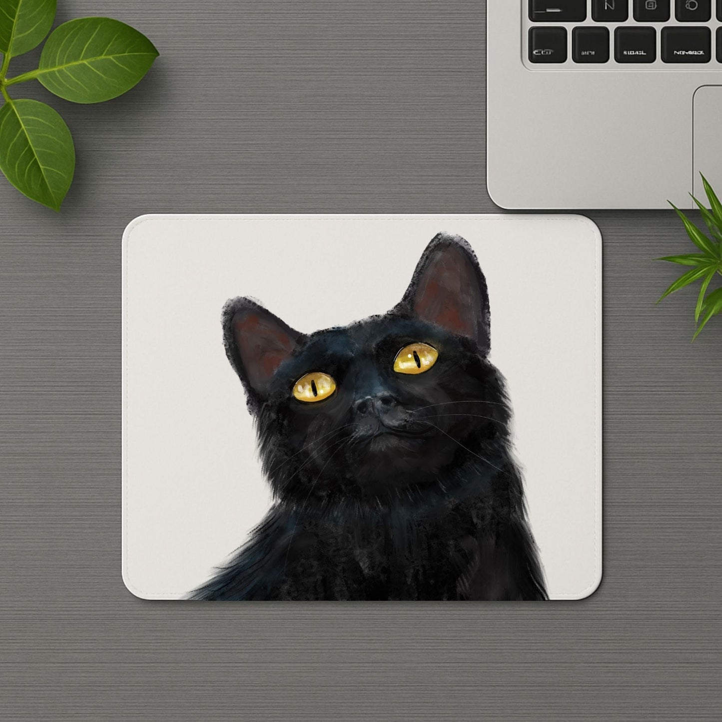 Black Cat Mousepad - MerikaArt