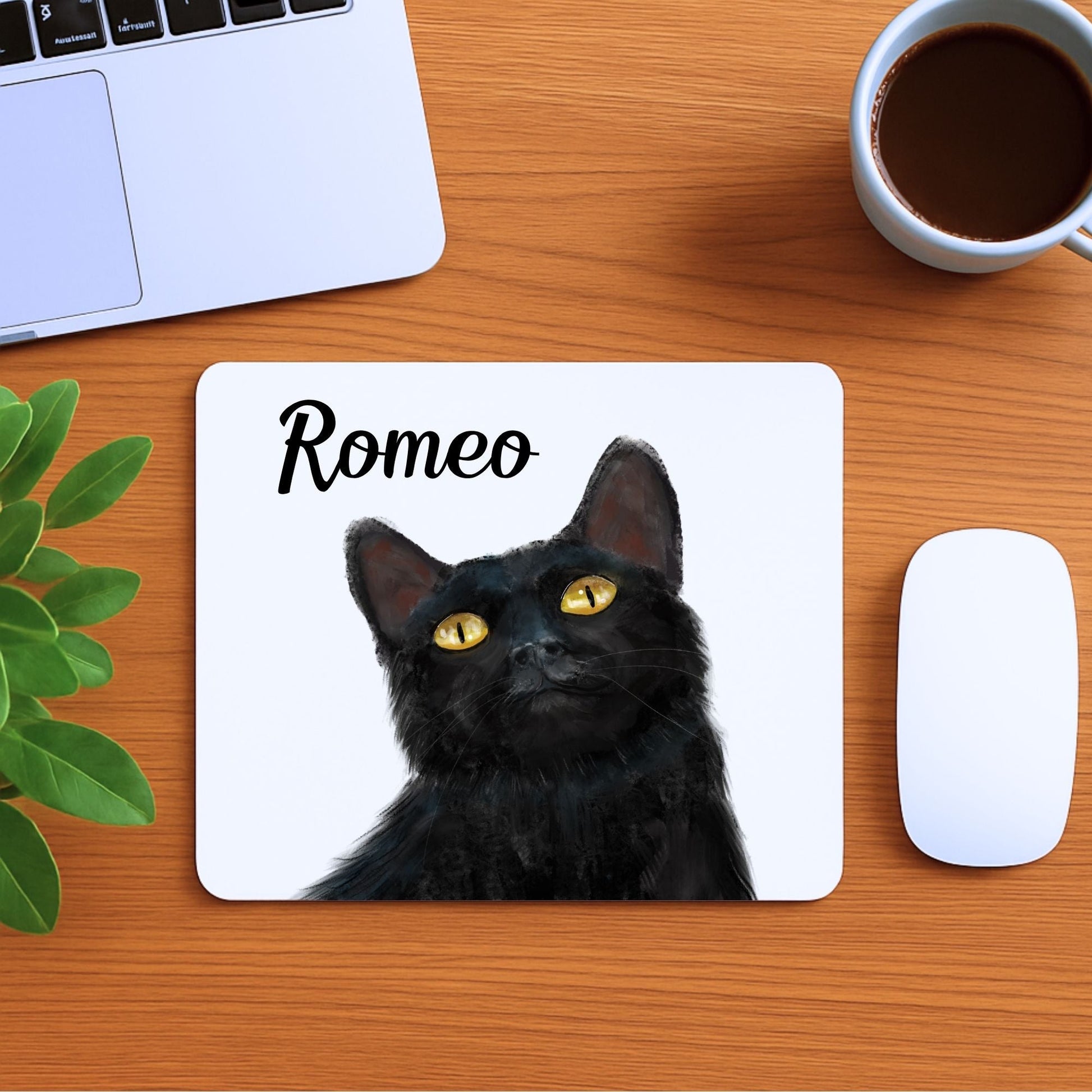 Black Cat Mousepad - MerikaArt