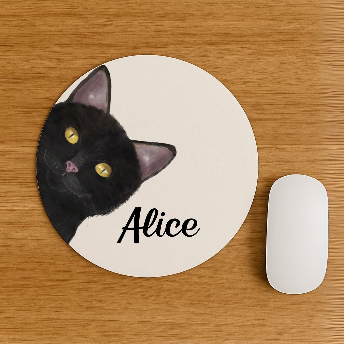 Black Cat Mousepad - MerikaArt