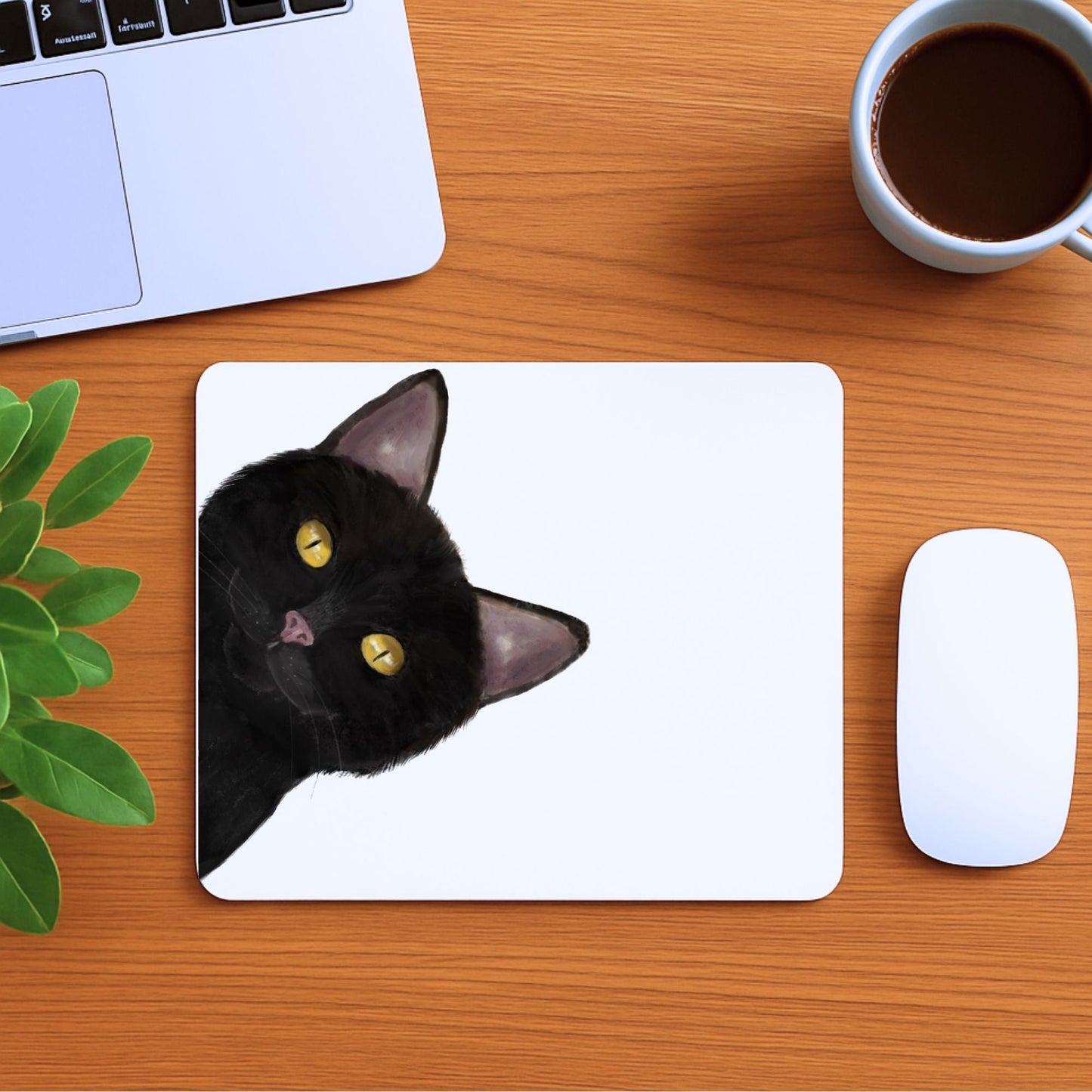 Black Cat Mousepad - MerikaArt