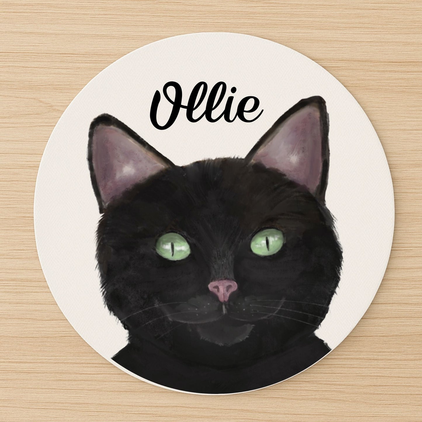 Black Cat Mousepad - MerikaArt