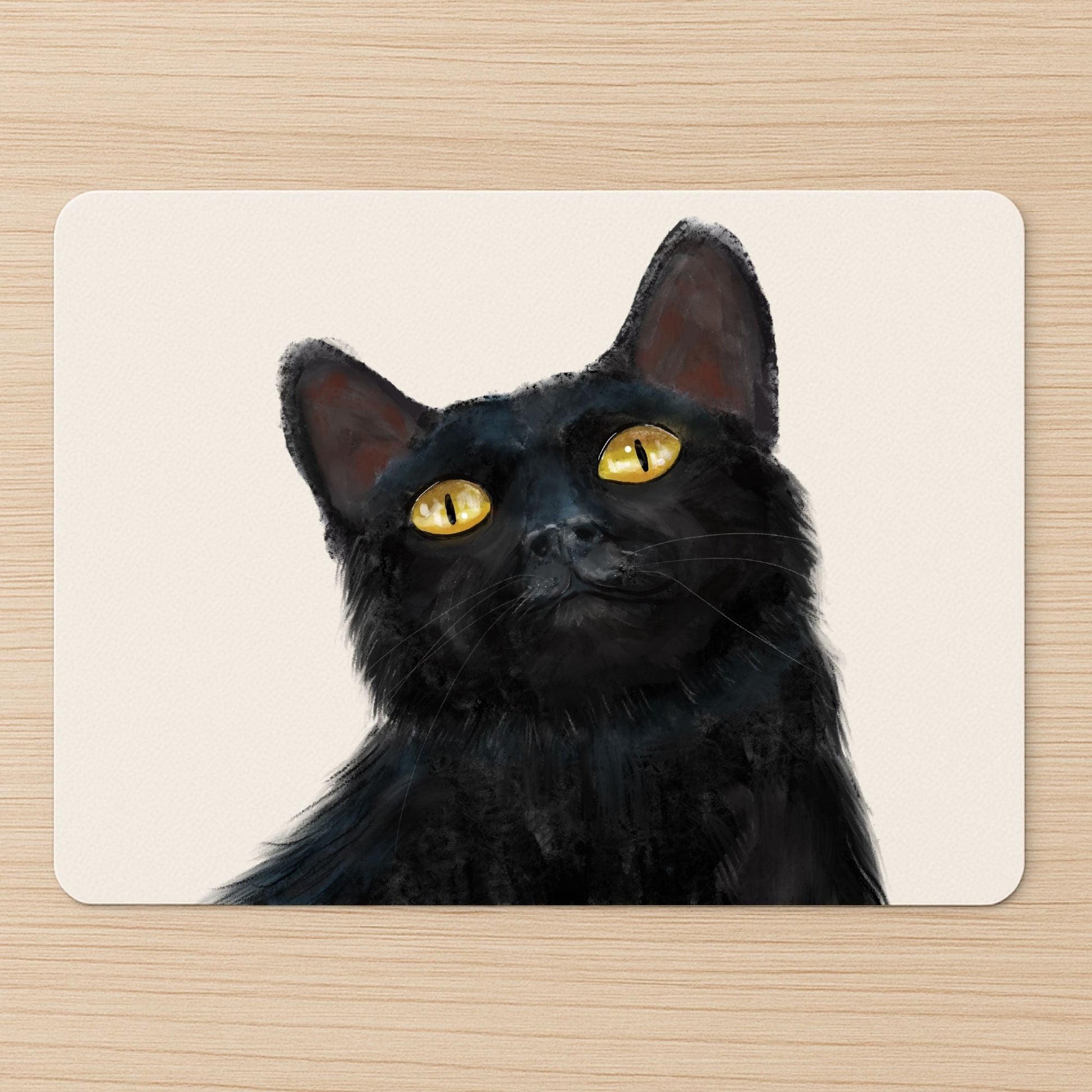 Black Cat Mousepad - MerikaArt
