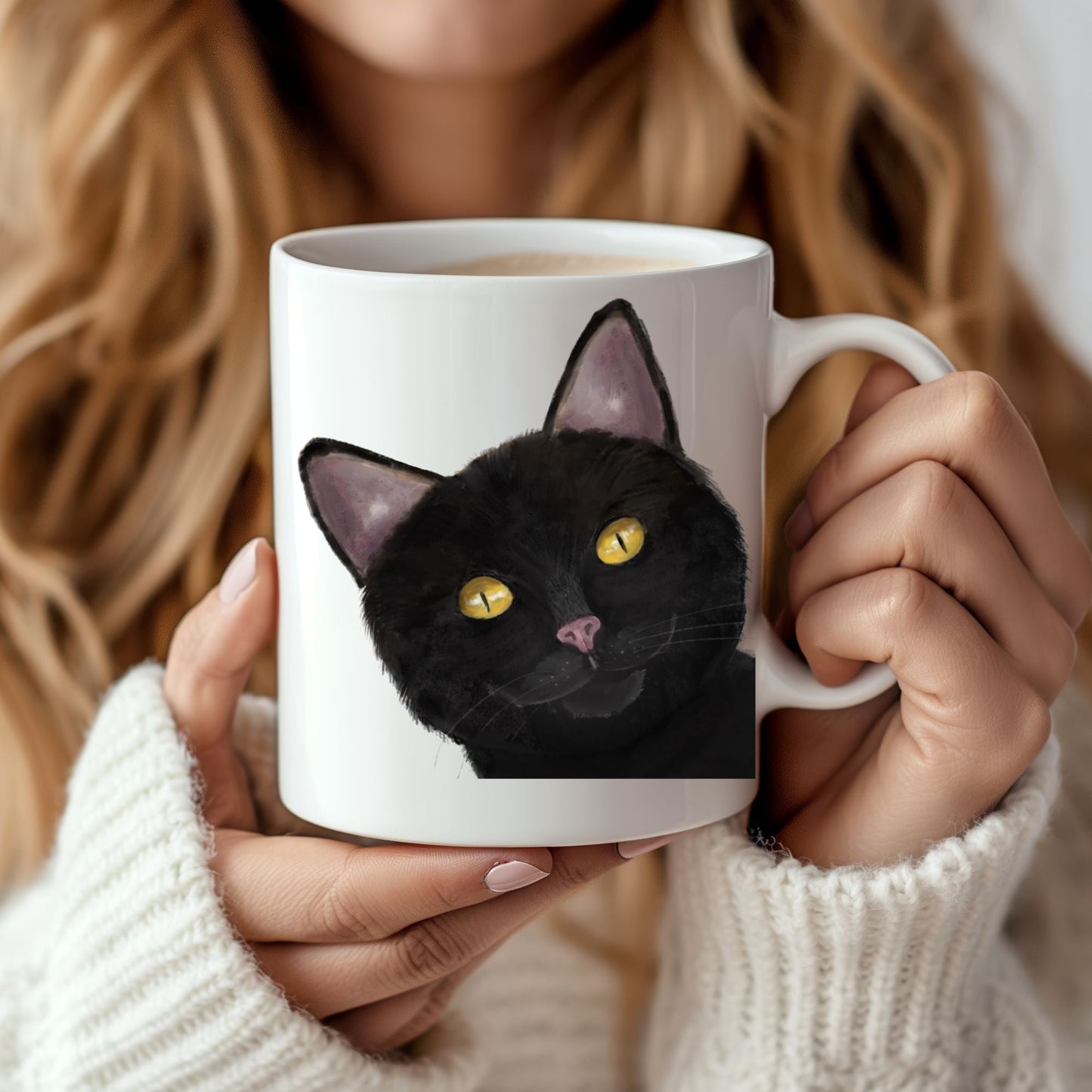 Black Cat Mug - MerikaArt