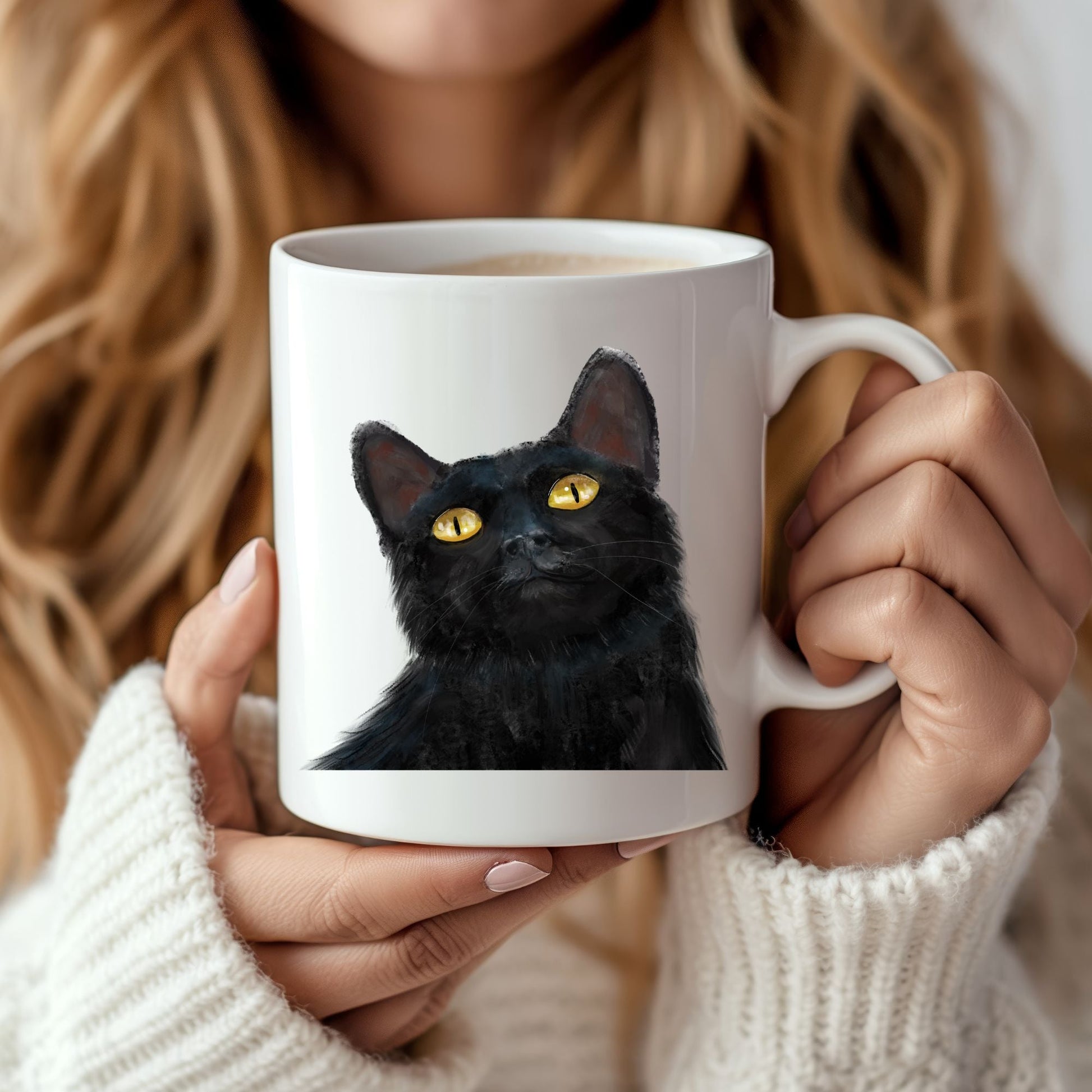Black Cat Mug - MerikaArt