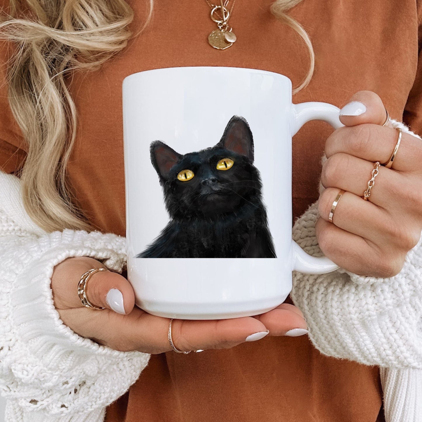 Black Cat Mug - MerikaArt