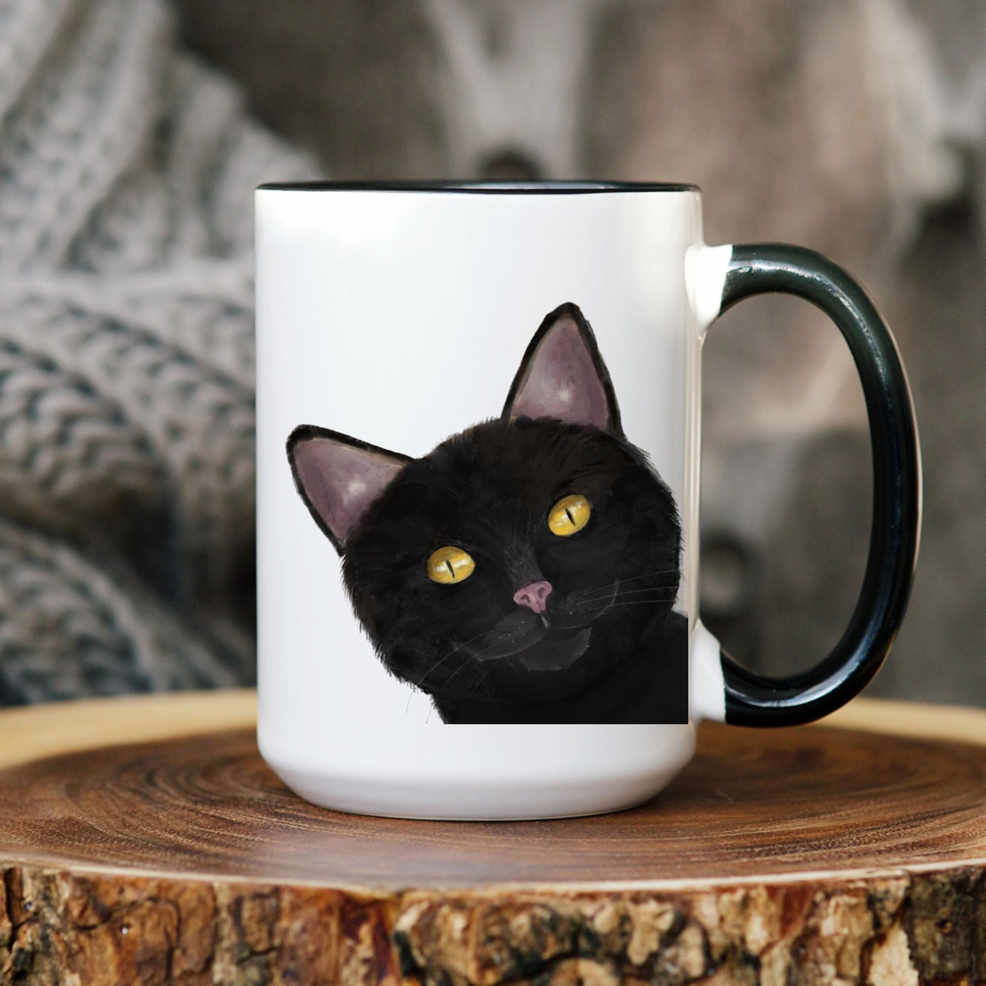 Black Cat Mug - MerikaArt