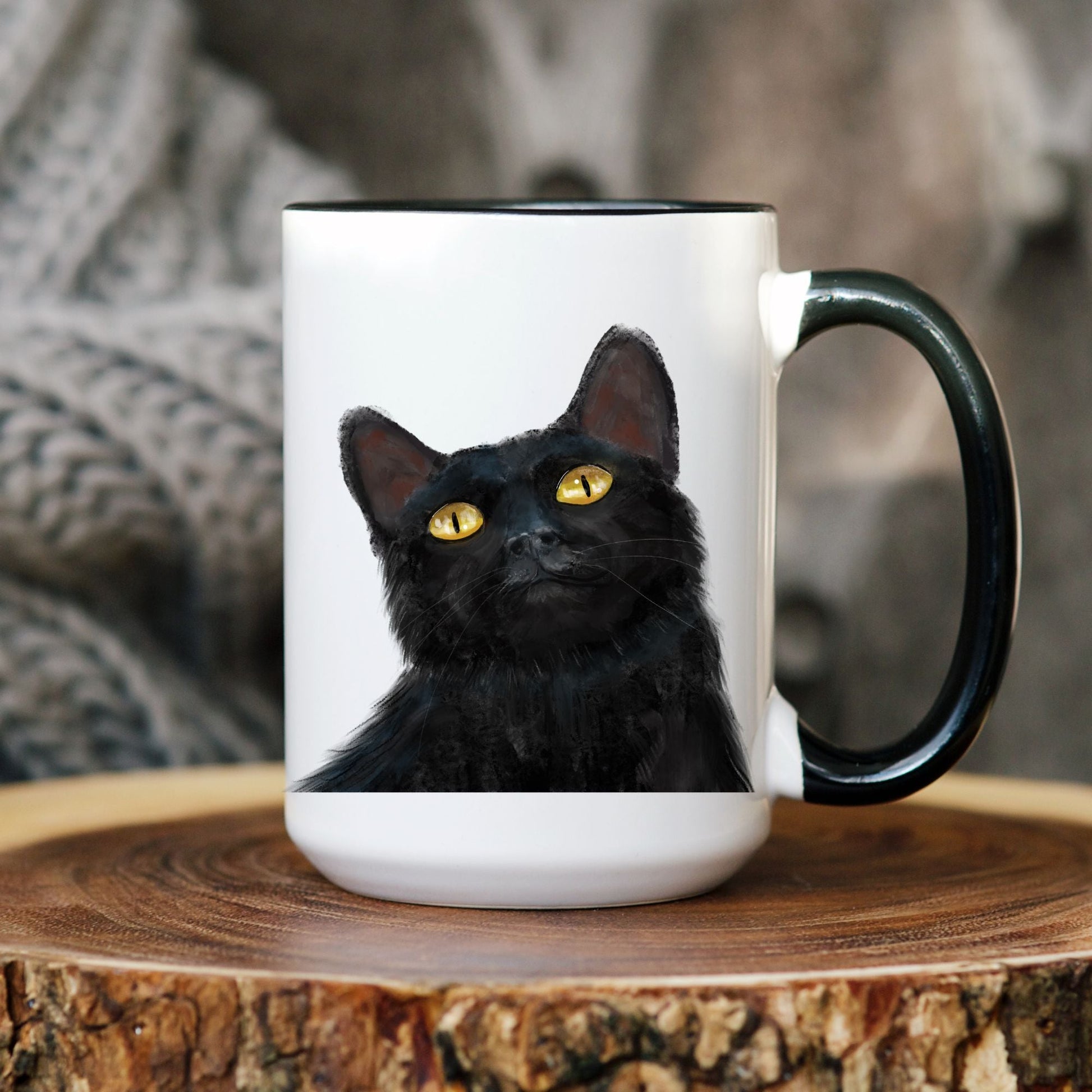 Black Cat Mug - MerikaArt