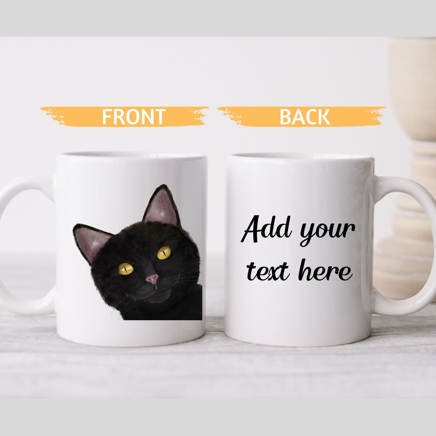 Black Cat Mug - MerikaArt