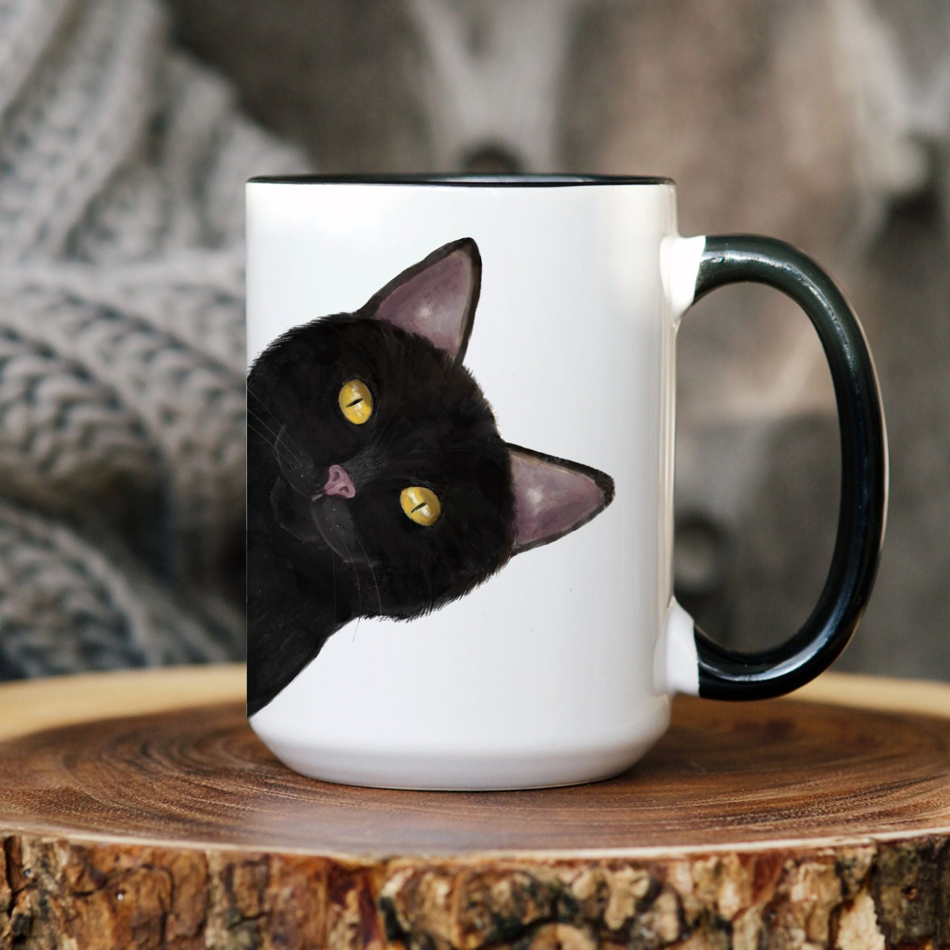 Black Cat Mug - MerikaArt