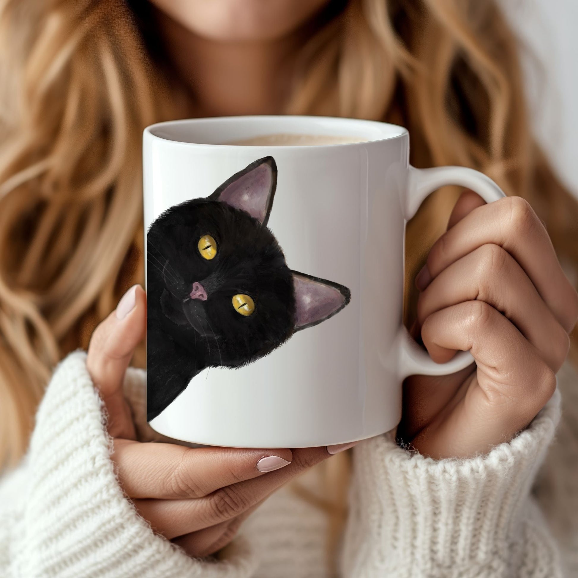 Black Cat Mug - MerikaArt