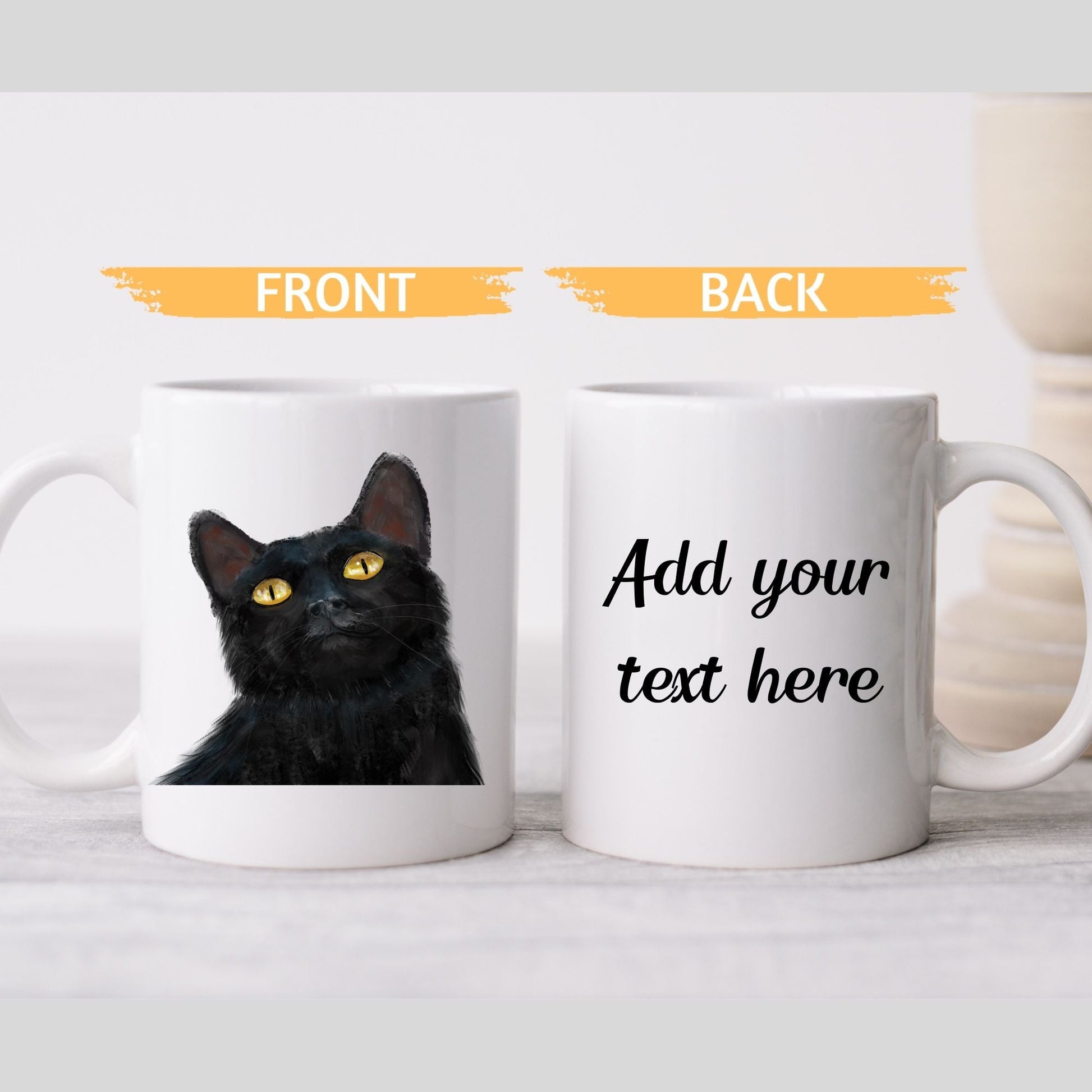 Black Cat Mug - MerikaArt