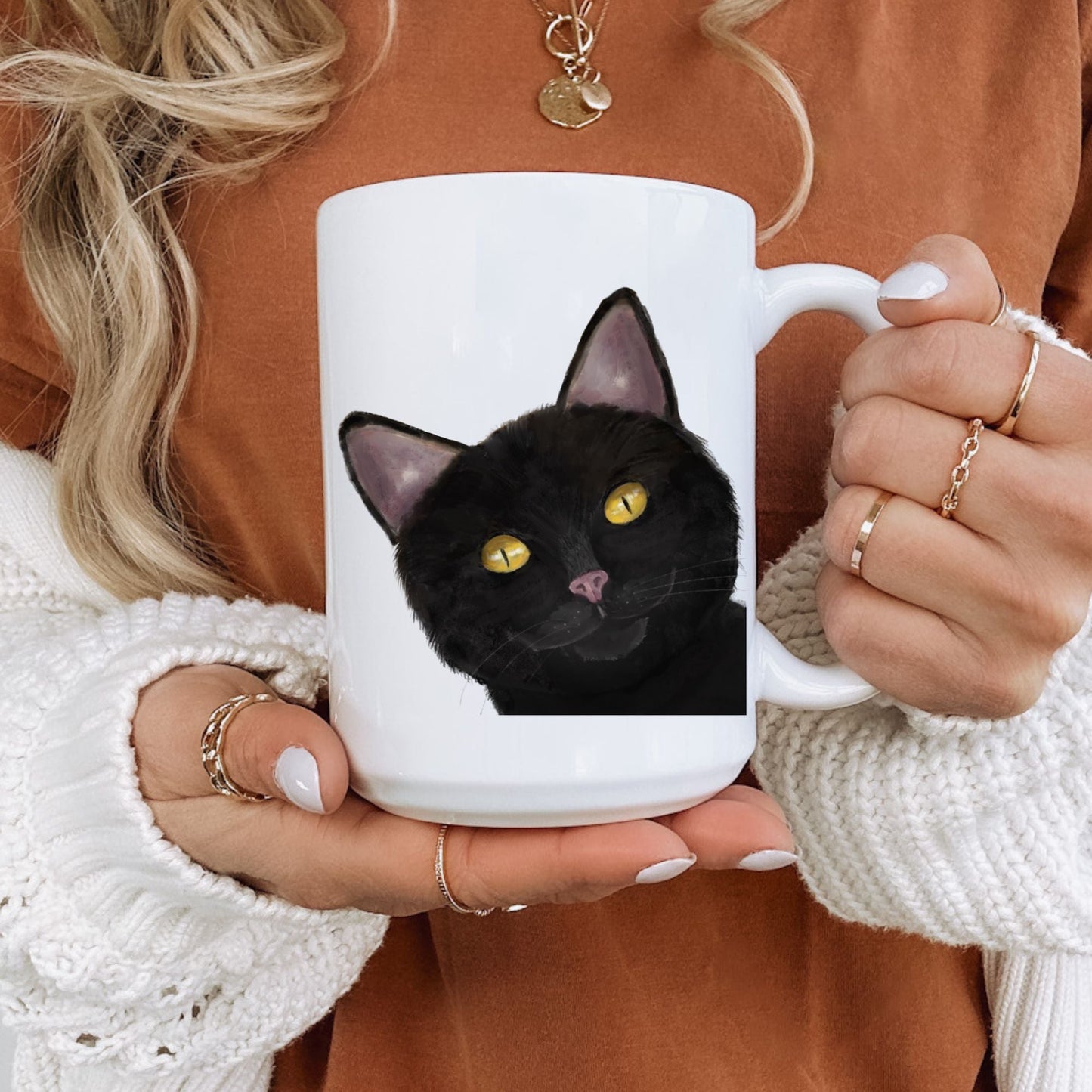 Black Cat Mug - MerikaArt