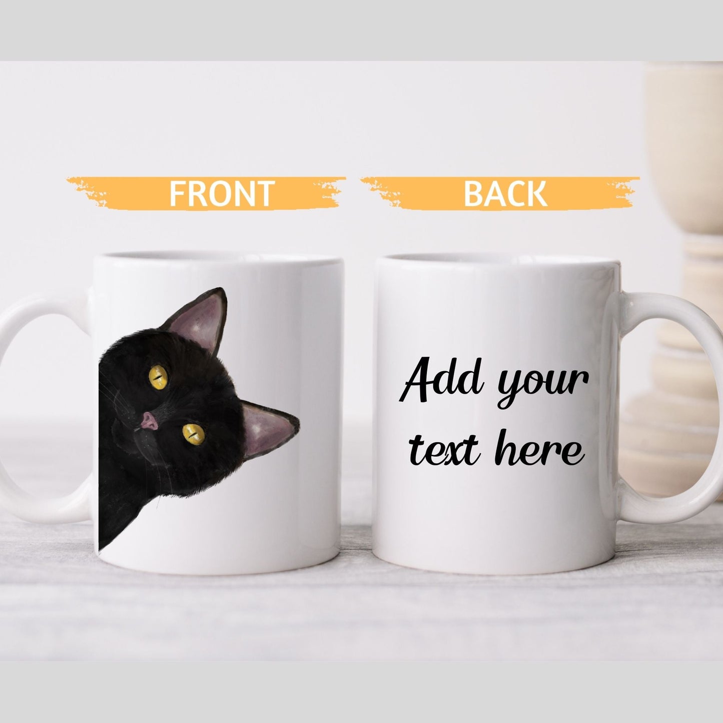 Black Cat Mug - MerikaArt