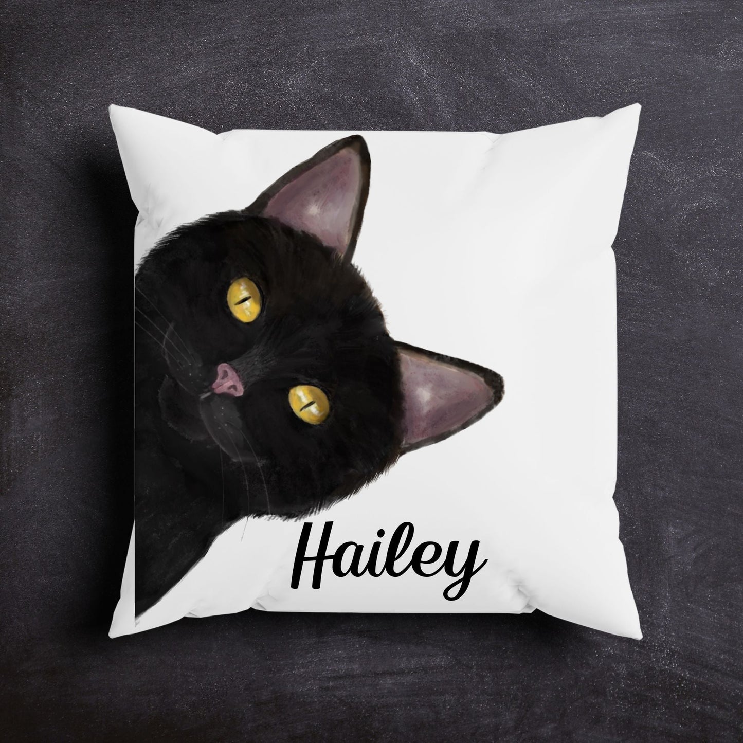 Black Cat Pillow - MerikaArt
