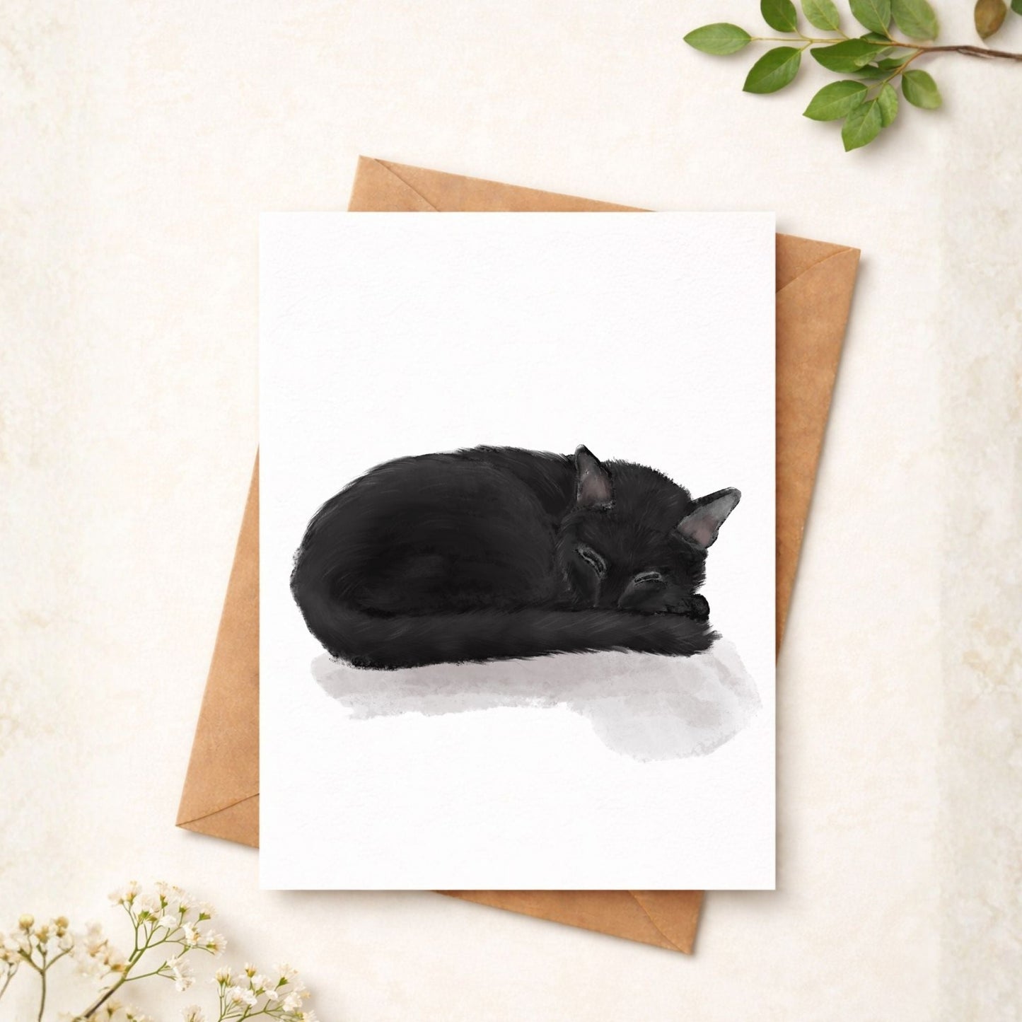 Black Cat Postcard - MerikaArt