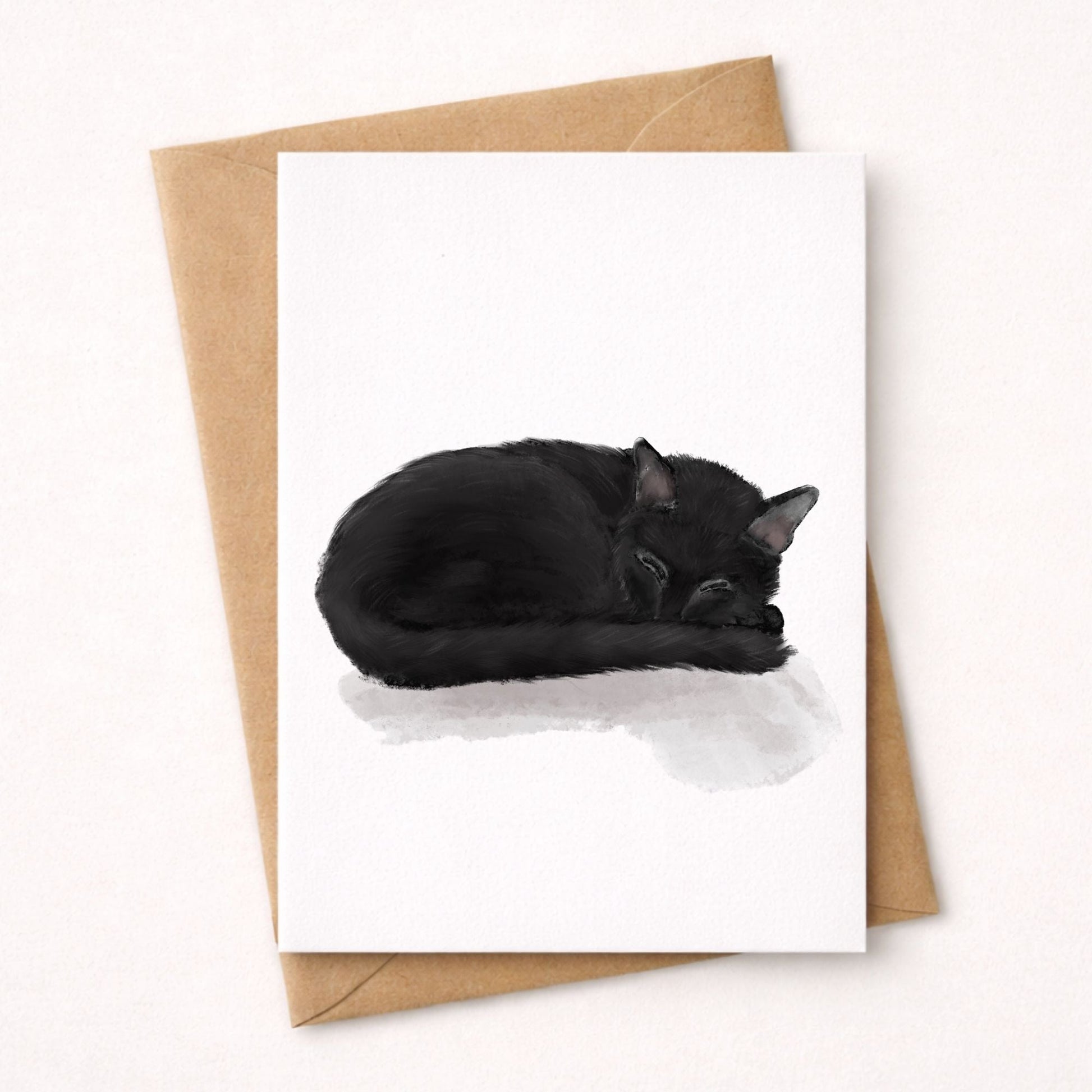 Black Cat Postcard - MerikaArt