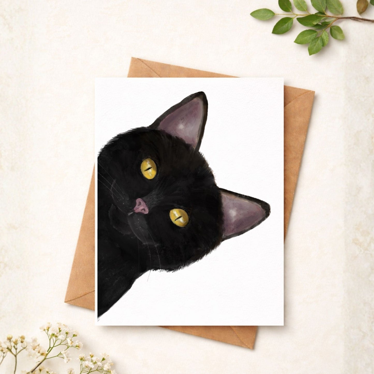 Black Cat Postcard - MerikaArt
