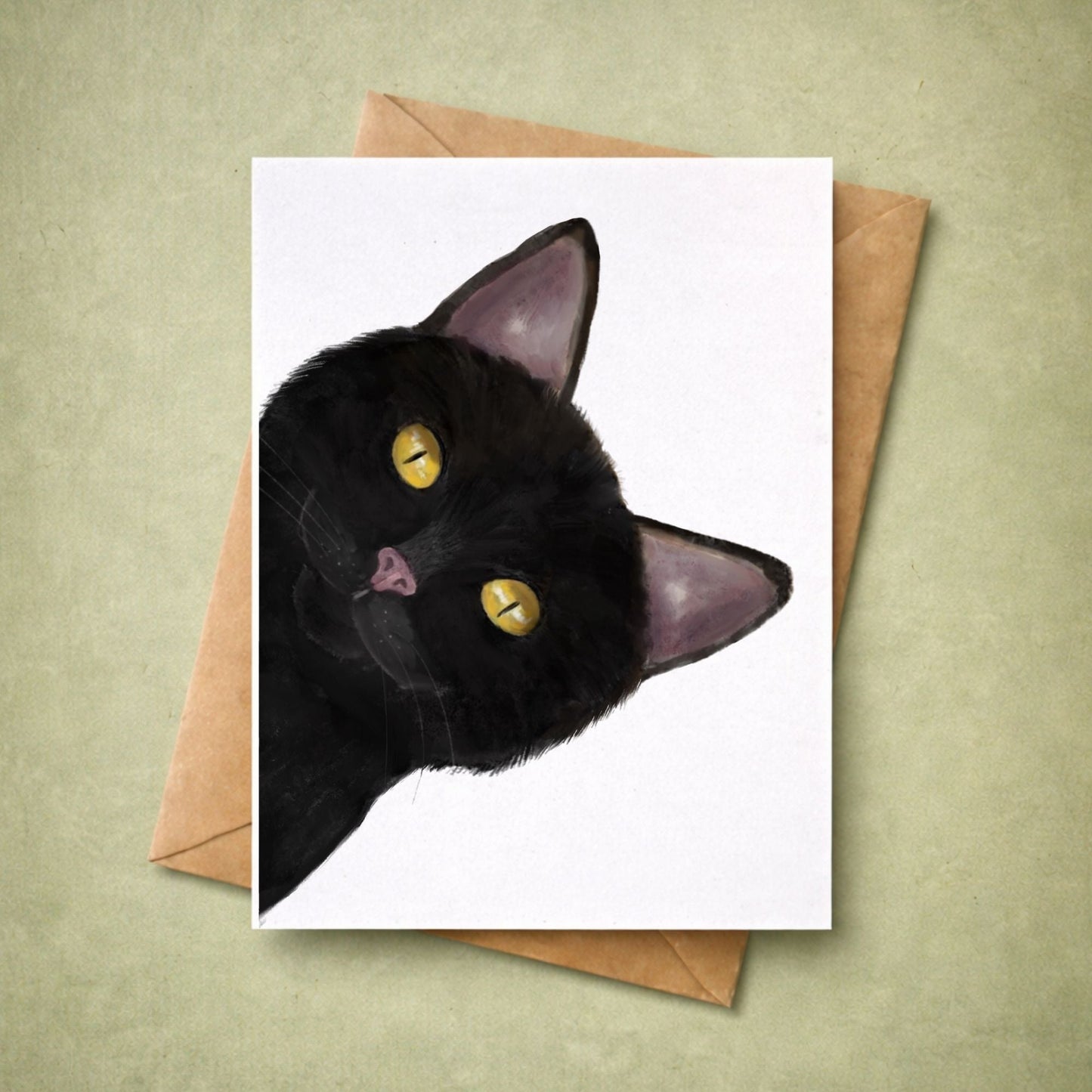 Black Cat Postcard - MerikaArt