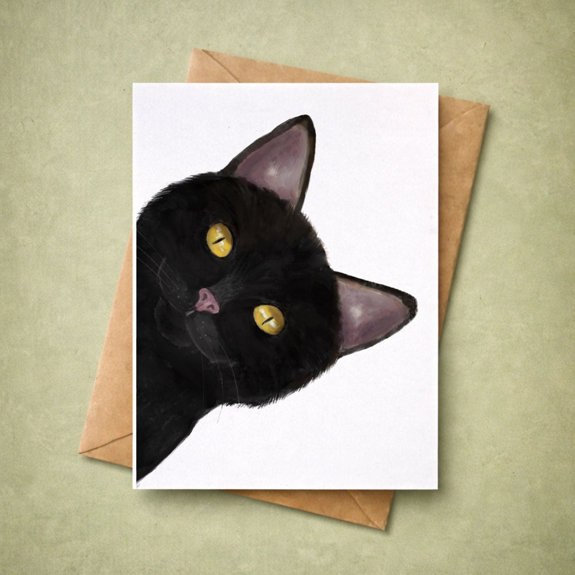 Black Cat Postcard - MerikaArt