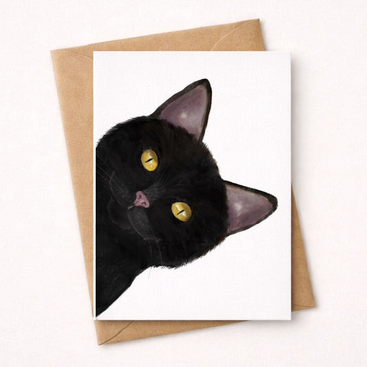 Black Cat Postcard - MerikaArt