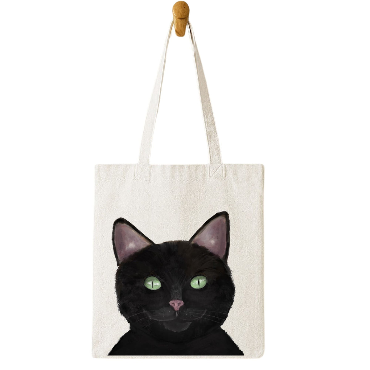 Black Cat Tote Bag - MerikaArt