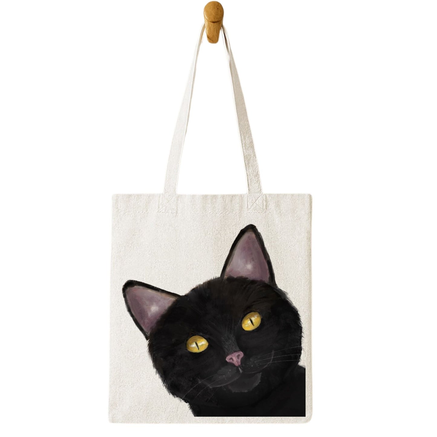 Black Cat Tote Bag - MerikaArt