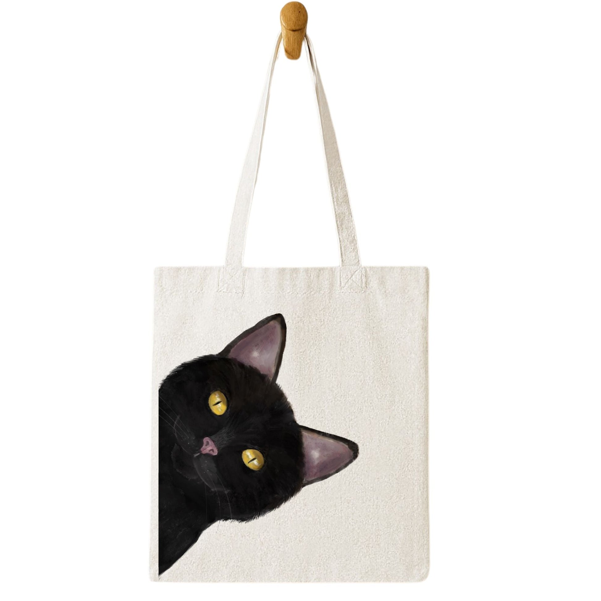 Black Cat Tote Bag - MerikaArt