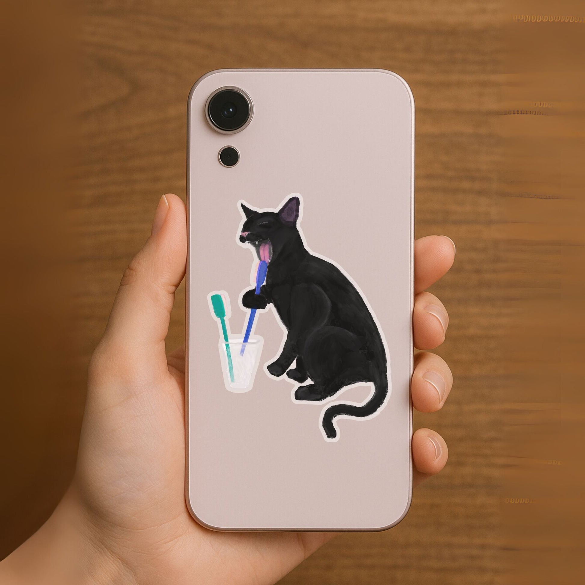 Black Cat Vinyl Sticker - MerikaArt