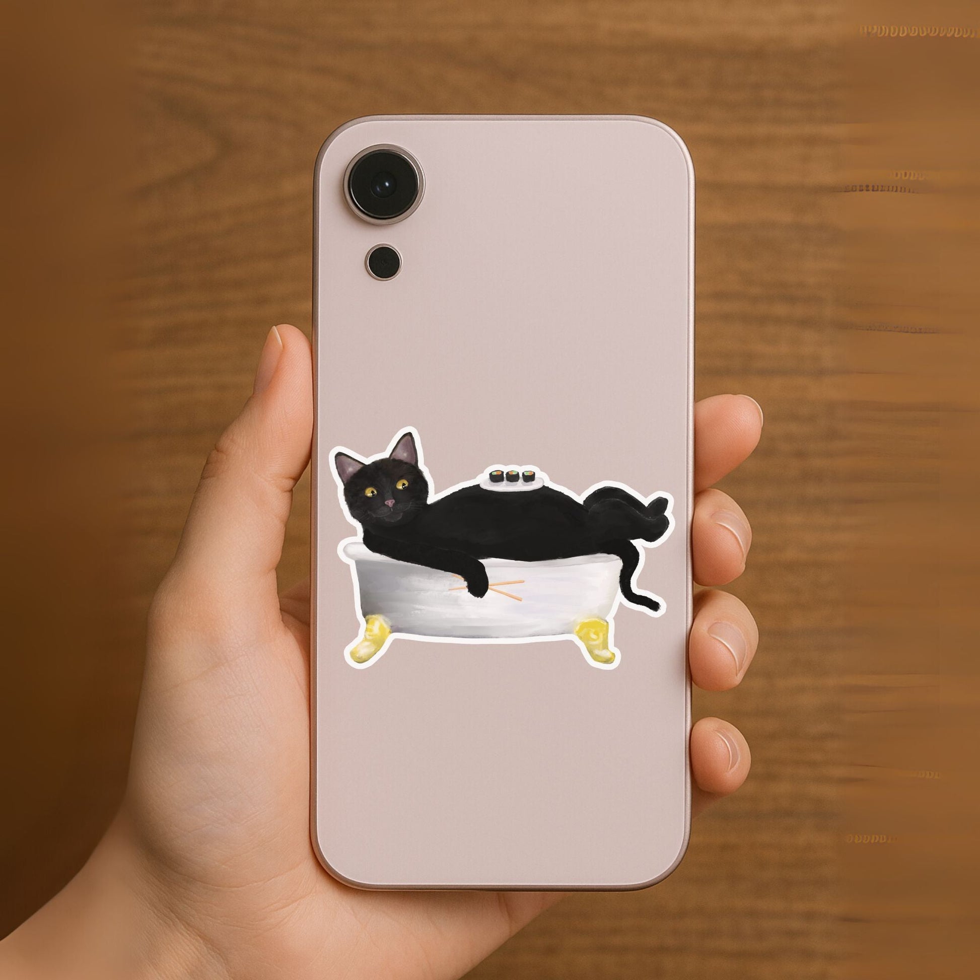 Black Cat Vinyl Sticker - MerikaArt