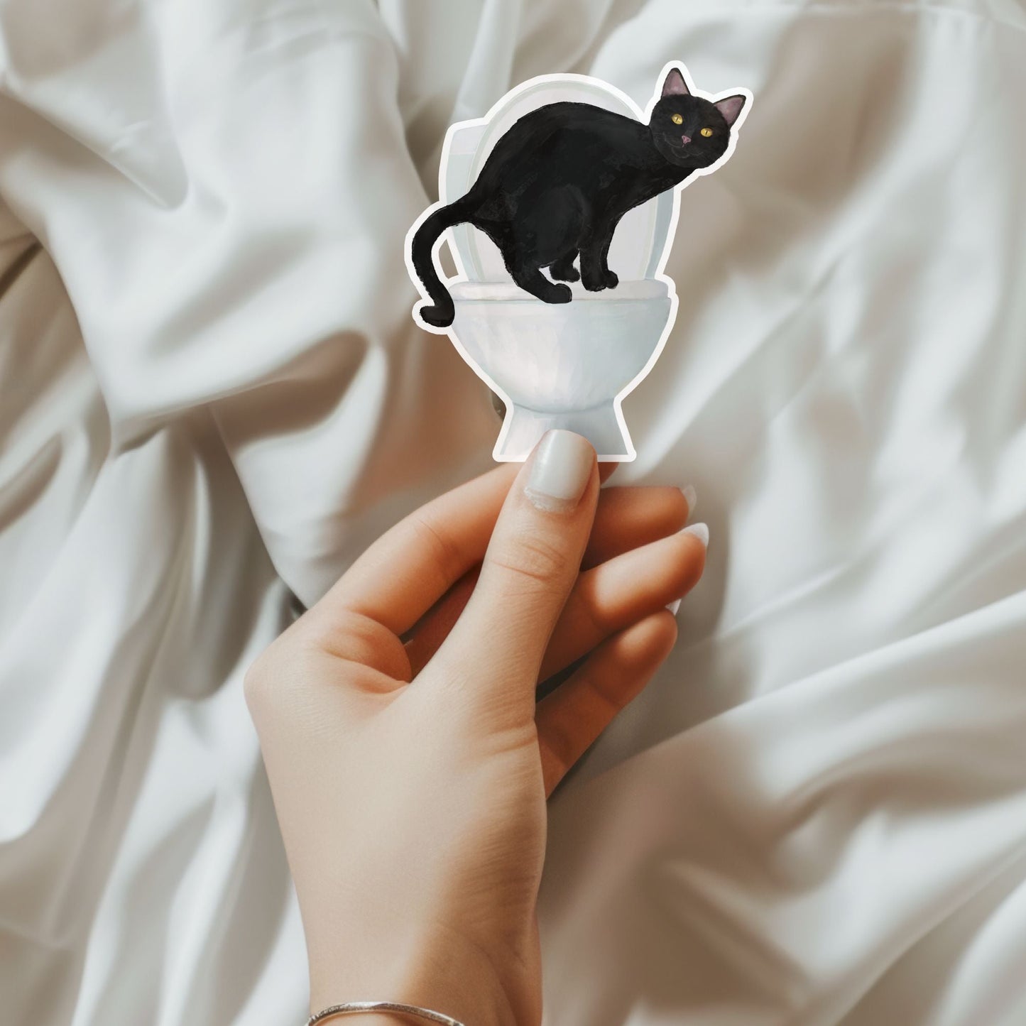 Black Cat Vinyl Sticker - MerikaArt