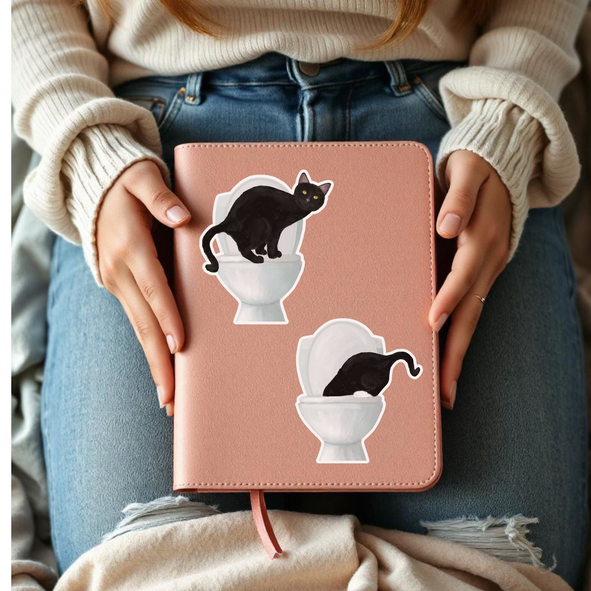 Black Cat Vinyl Sticker - MerikaArt