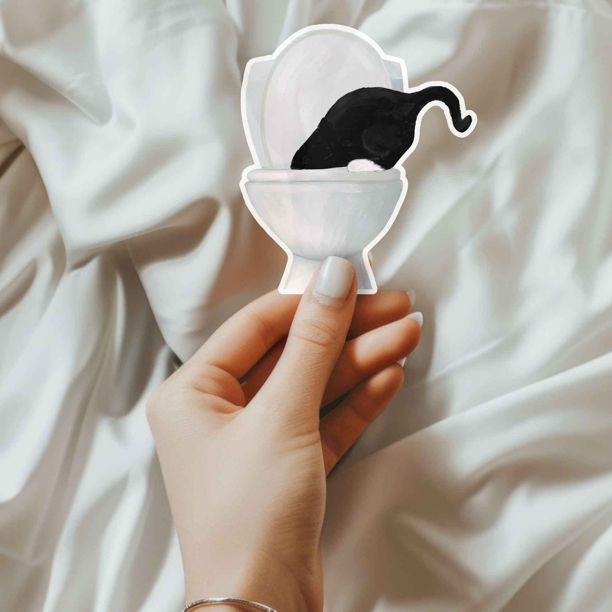 Black Cat Vinyl Sticker - MerikaArt