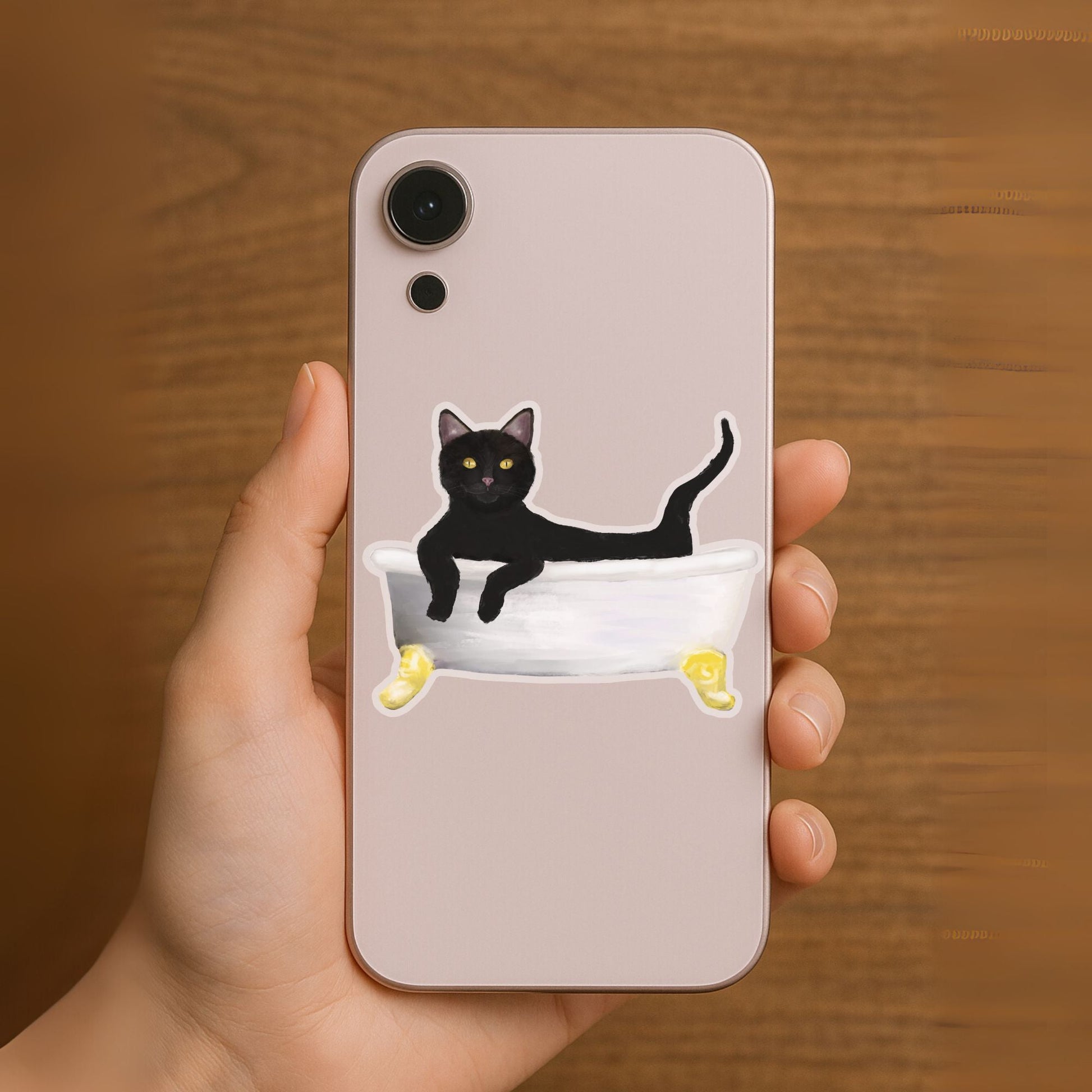 Black Cat Vinyl Sticker - MerikaArt