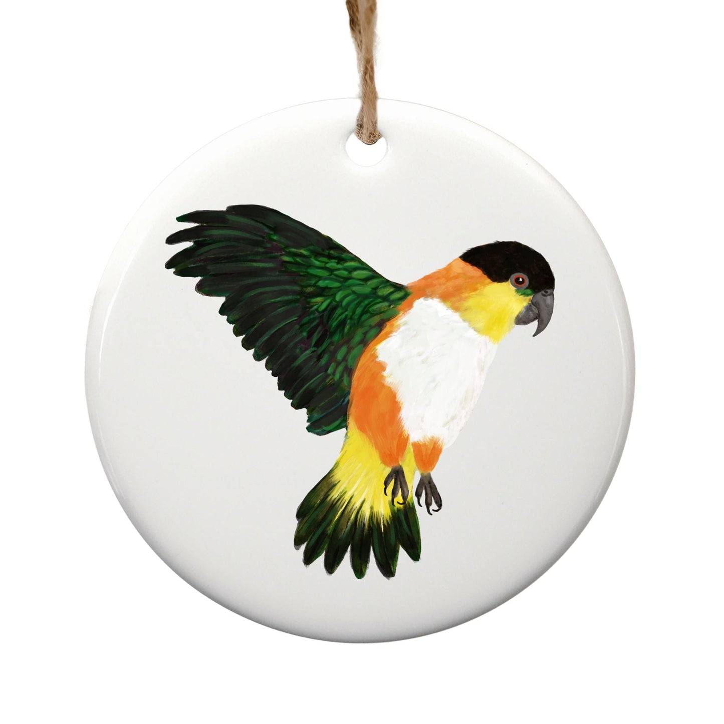 Black Headed Caique Ceramic Ornament - MerikaArt