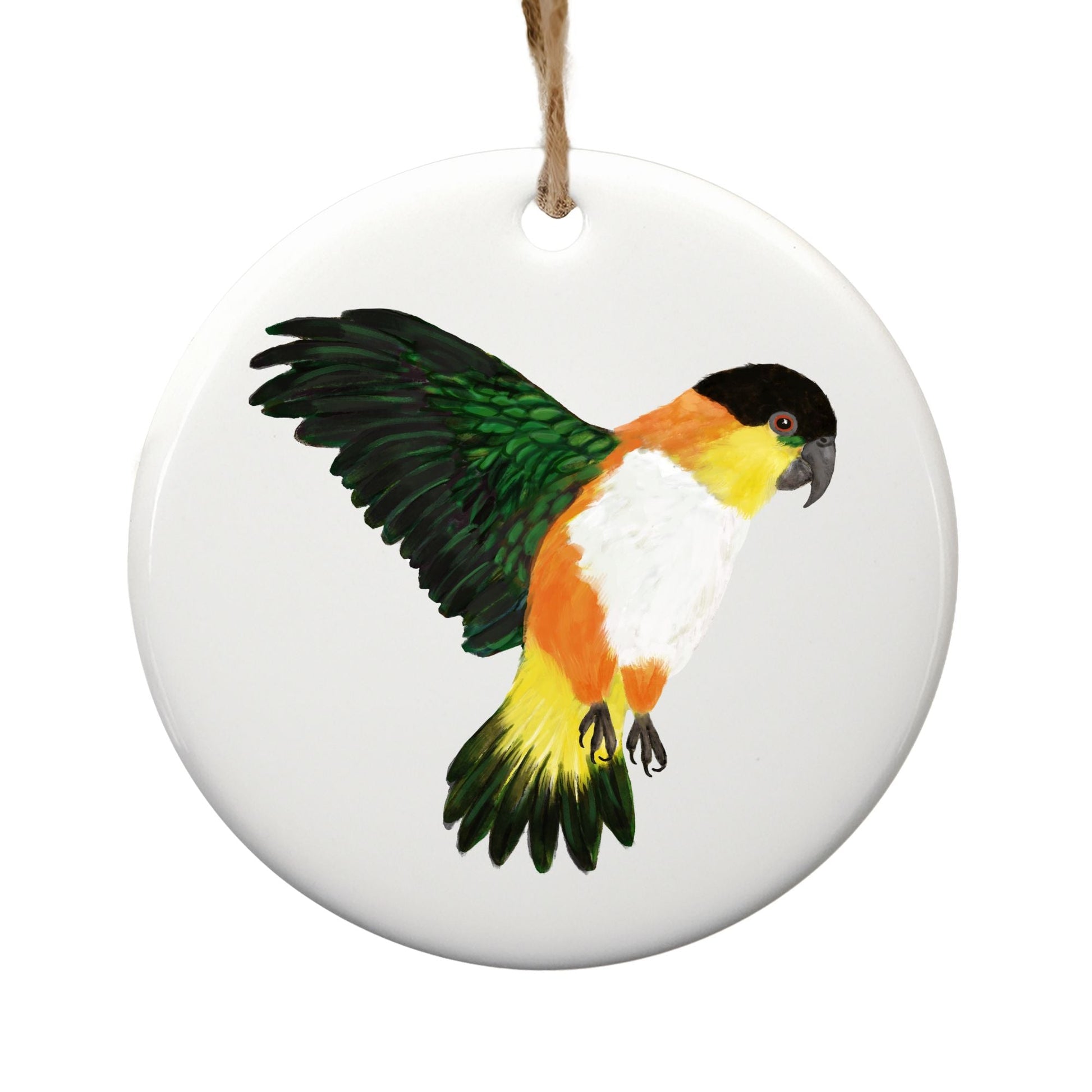 Black Headed Caique Ceramic Ornament - MerikaArt