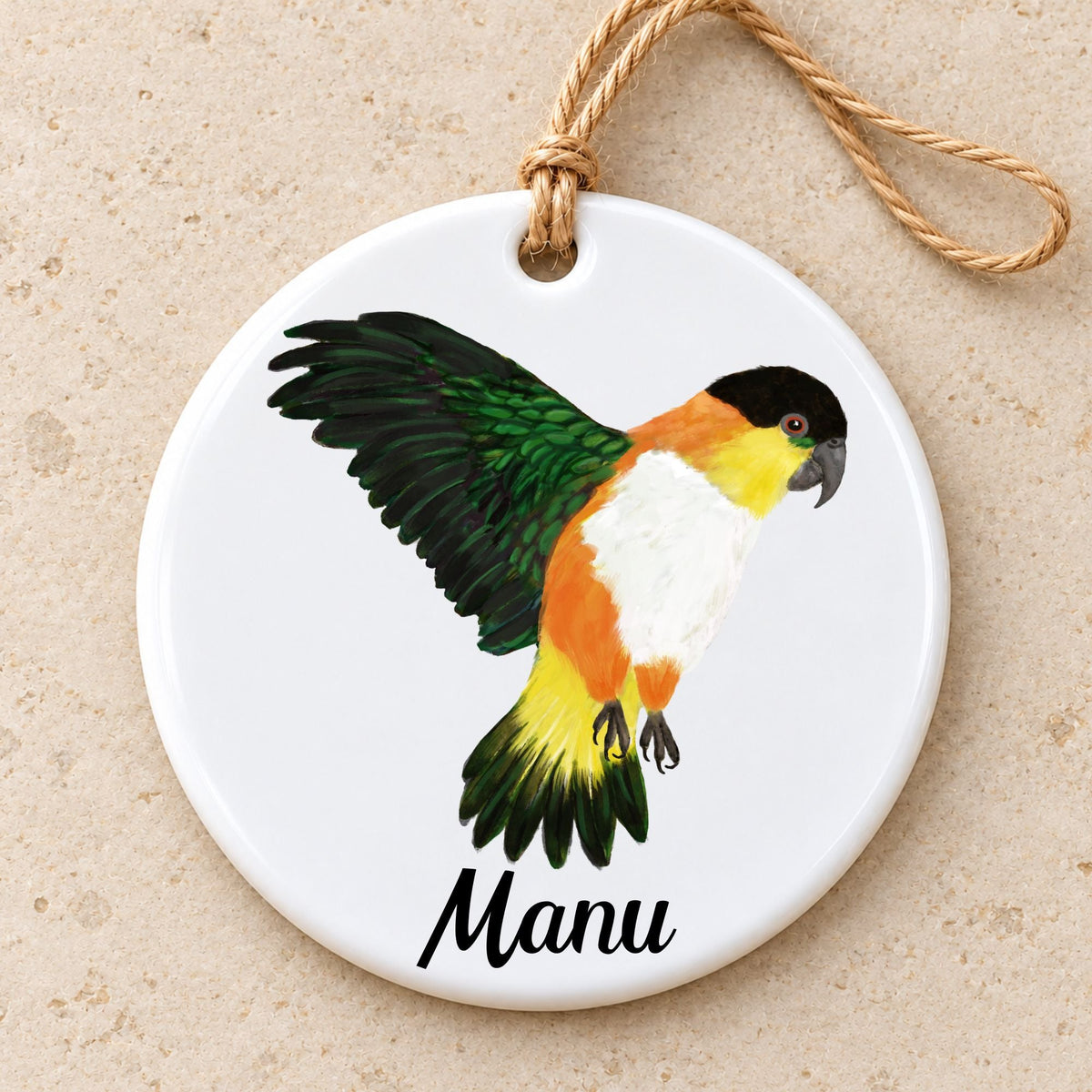 Black Headed Caique Ceramic Ornament - MerikaArt