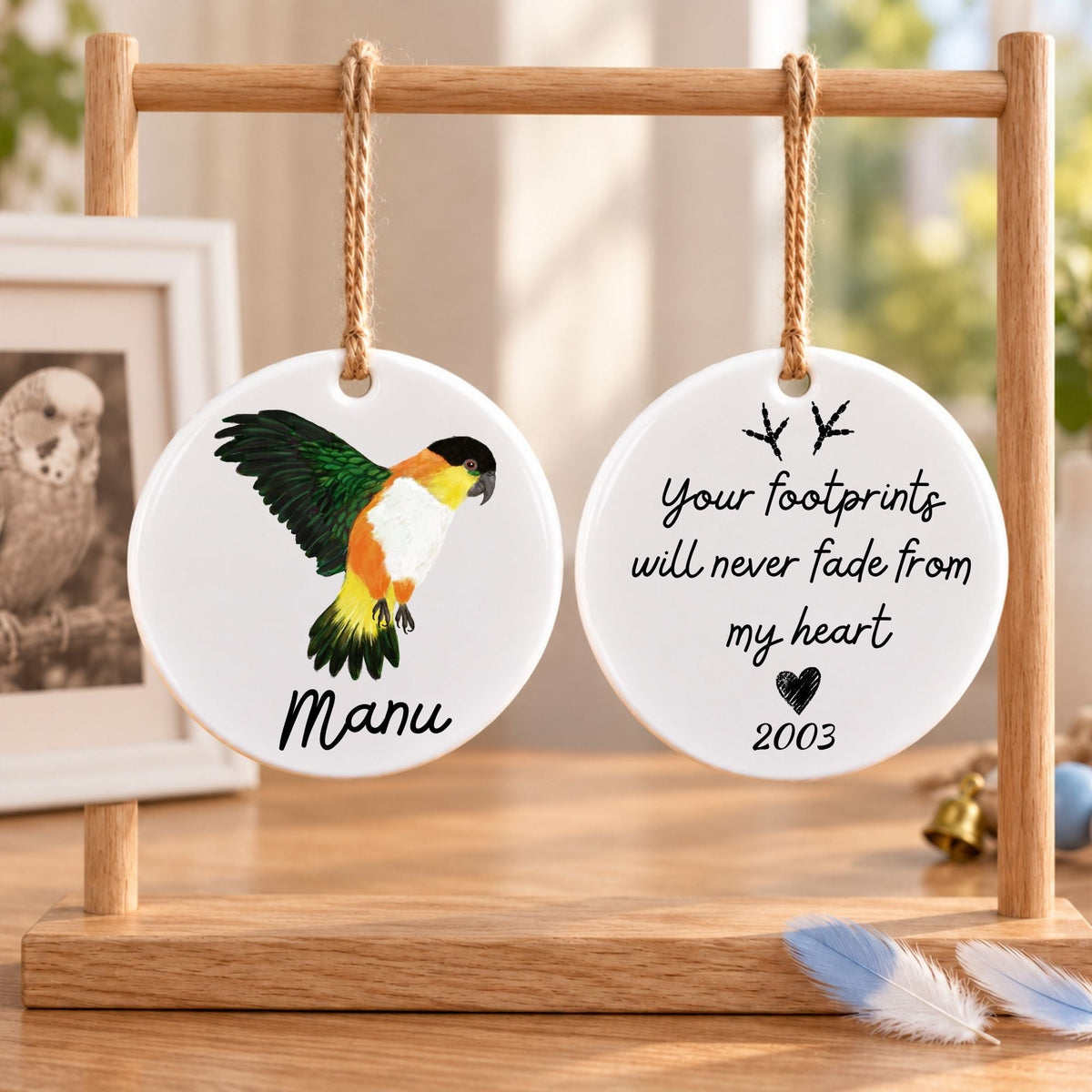 Black Headed Caique Ceramic Ornament - MerikaArt