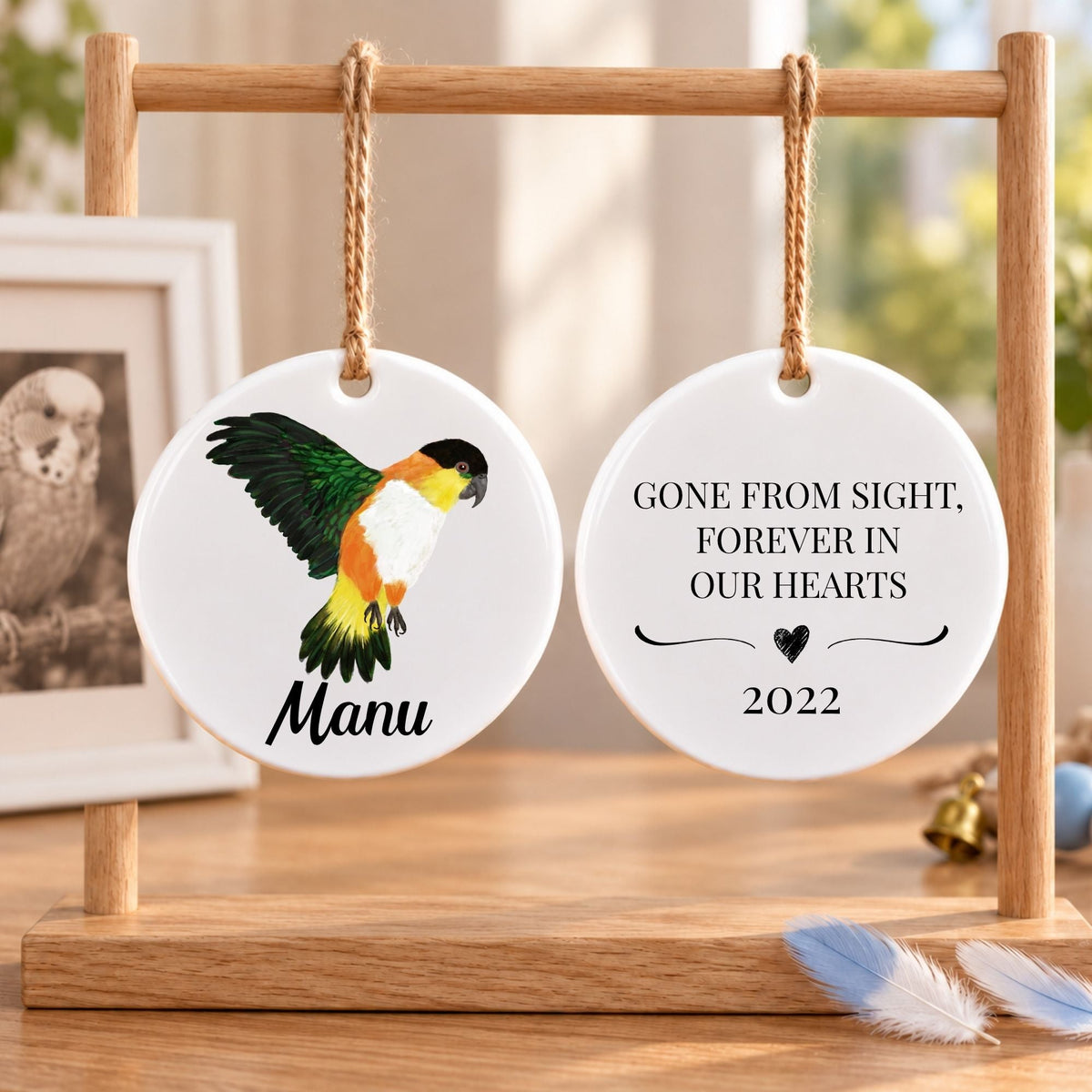 Black Headed Caique Ceramic Ornament - MerikaArt