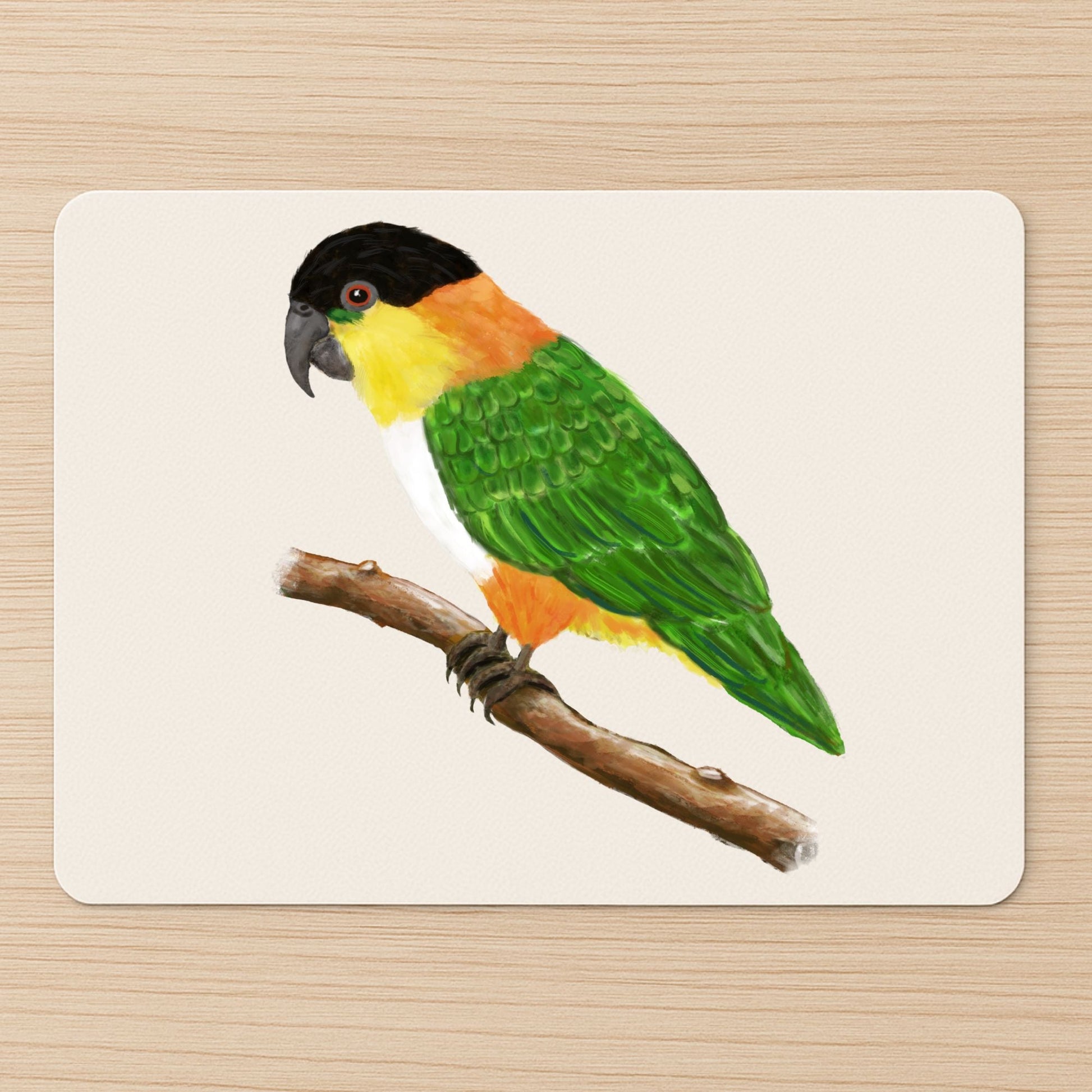 Black - Headed Caique Mousepad - MerikaArt