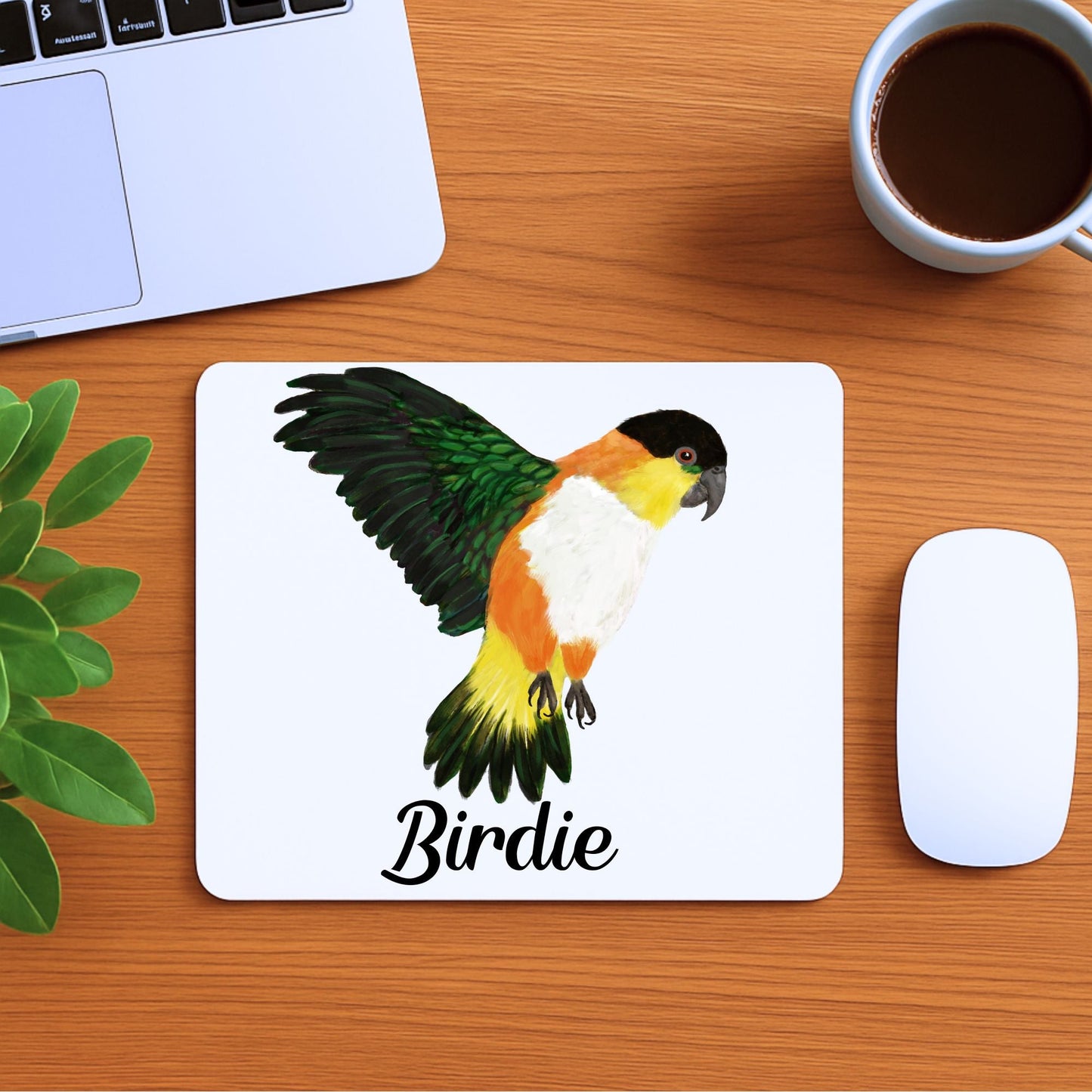 Black - Headed Caique Mousepad - MerikaArt