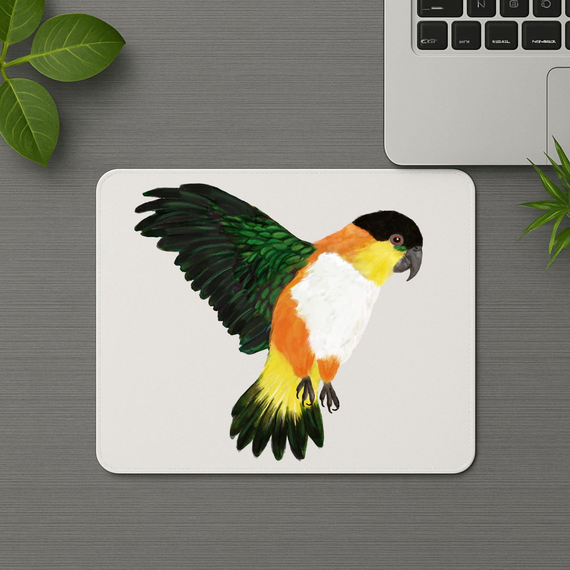 Black - Headed Caique Mousepad - MerikaArt