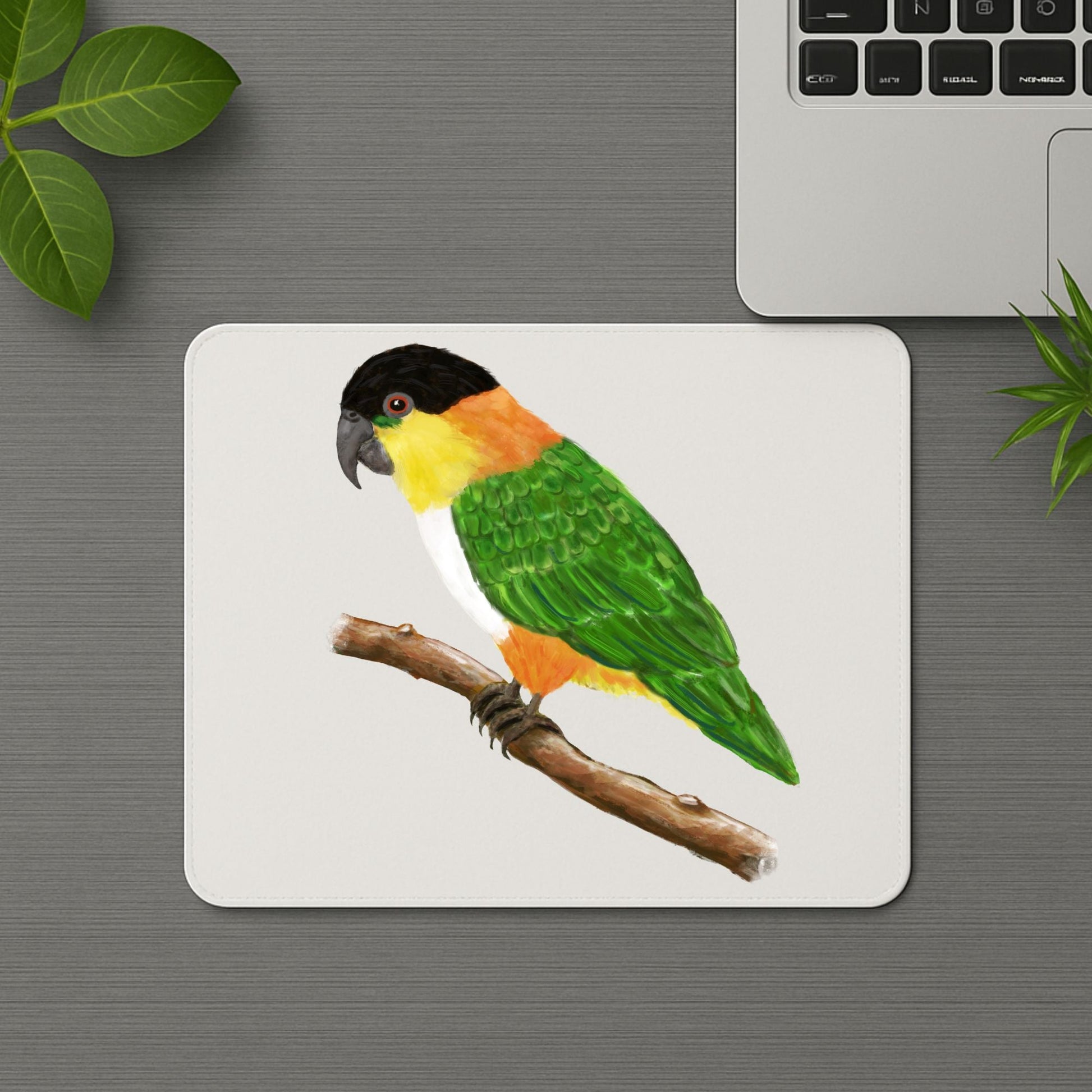 Black - Headed Caique Mousepad - MerikaArt