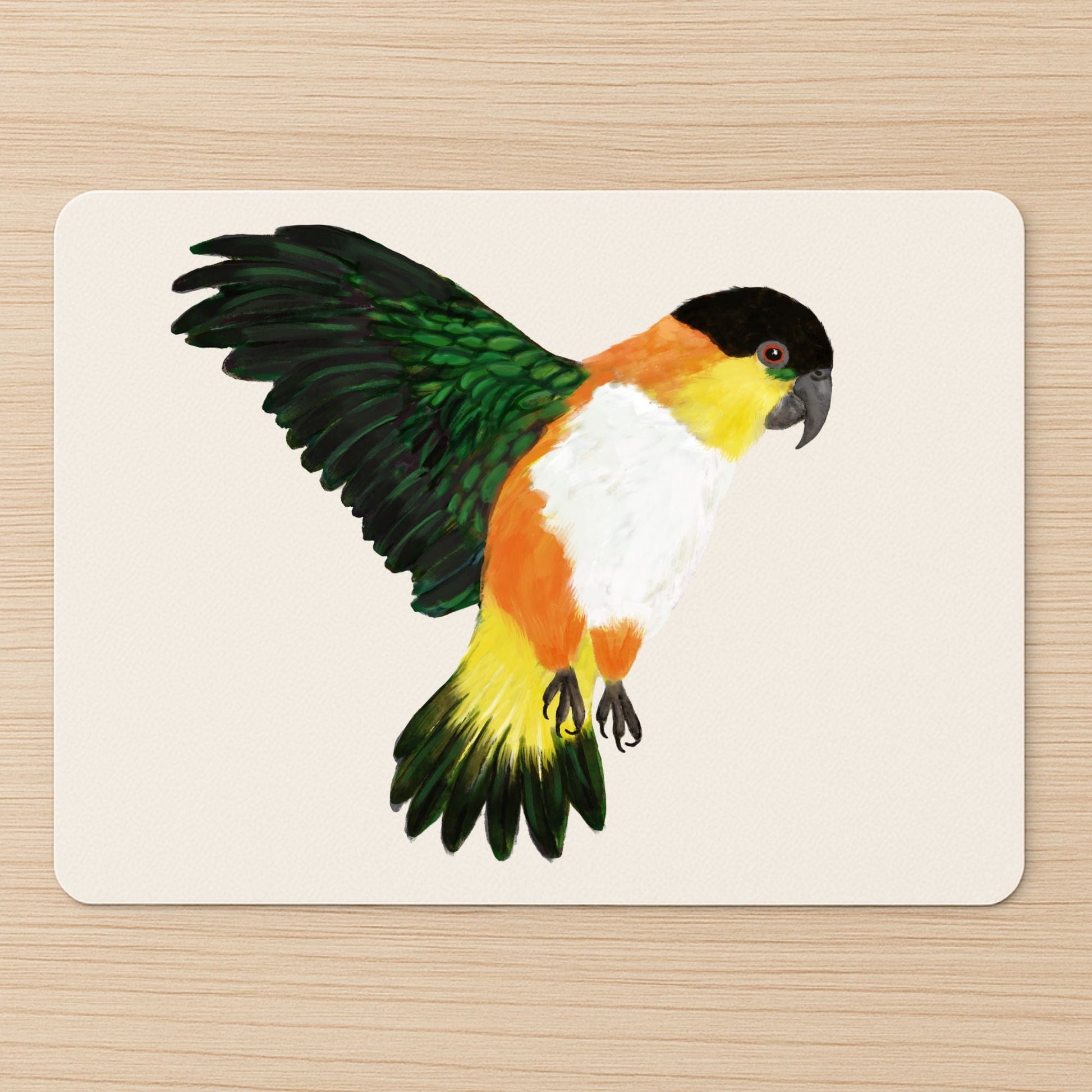 Black - Headed Caique Mousepad - MerikaArt