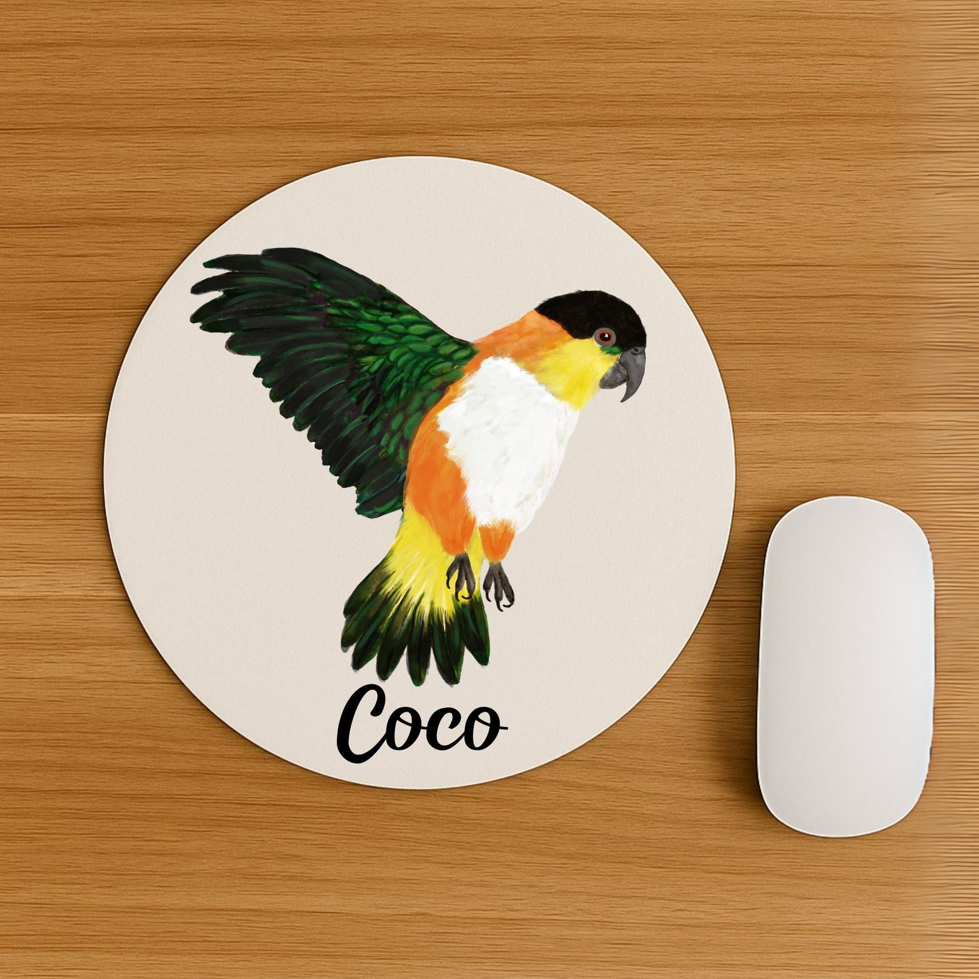 Black - Headed Caique Mousepad - MerikaArt
