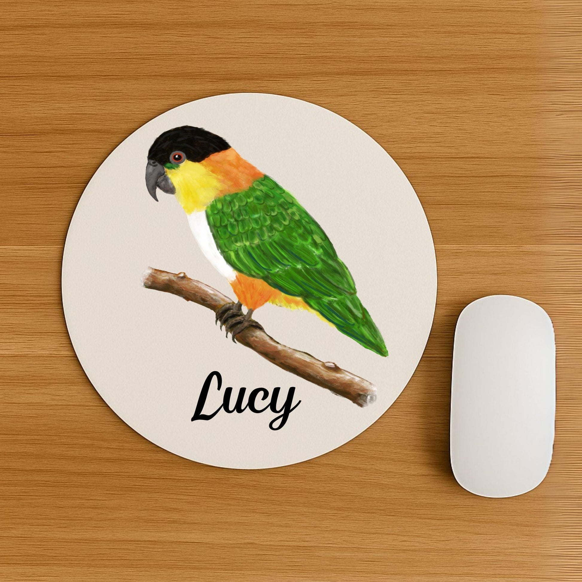 Black - Headed Caique Mousepad - MerikaArt