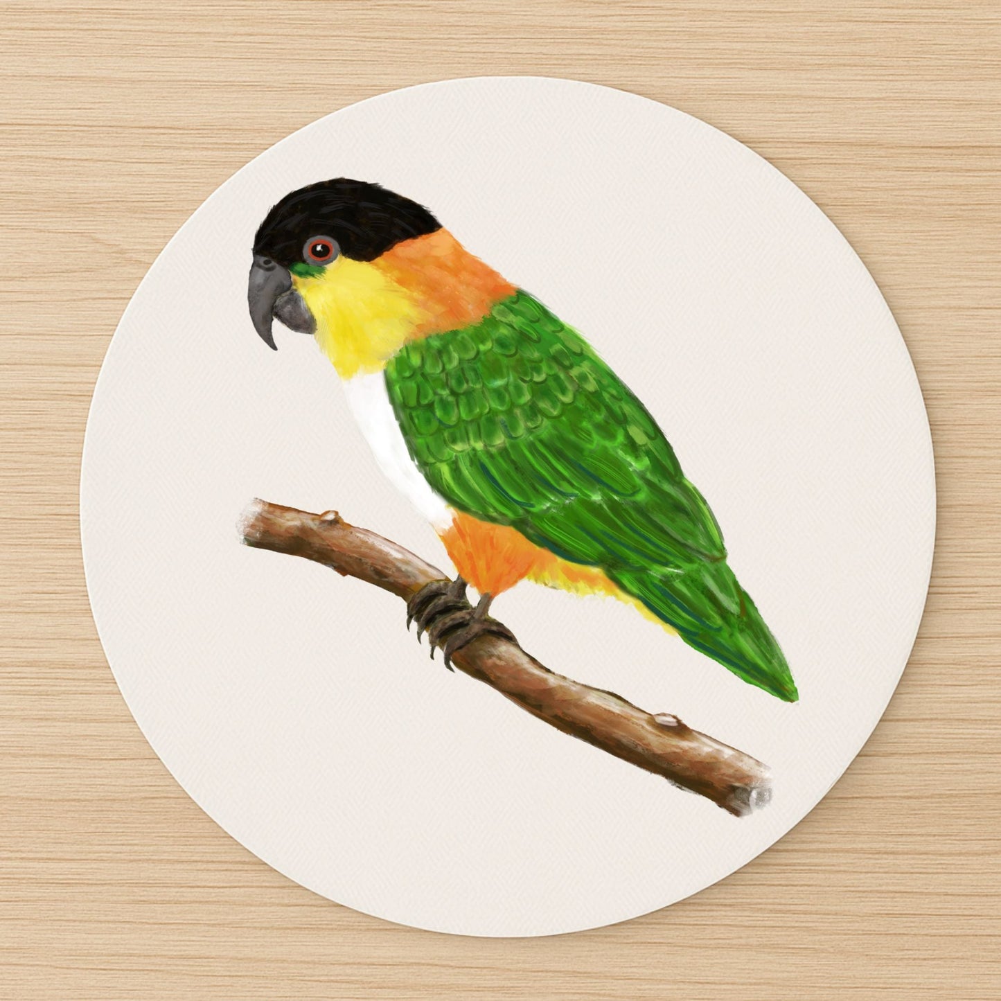 Black - Headed Caique Mousepad - MerikaArt