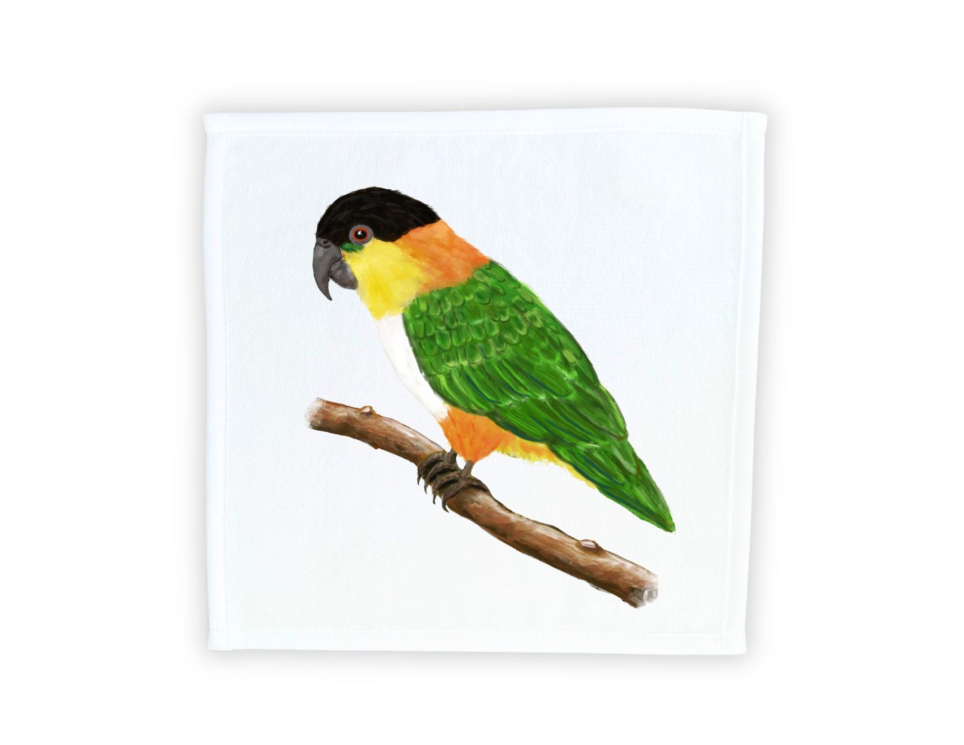 Black - Headed Caique Parrot Washcloth - MerikaArt